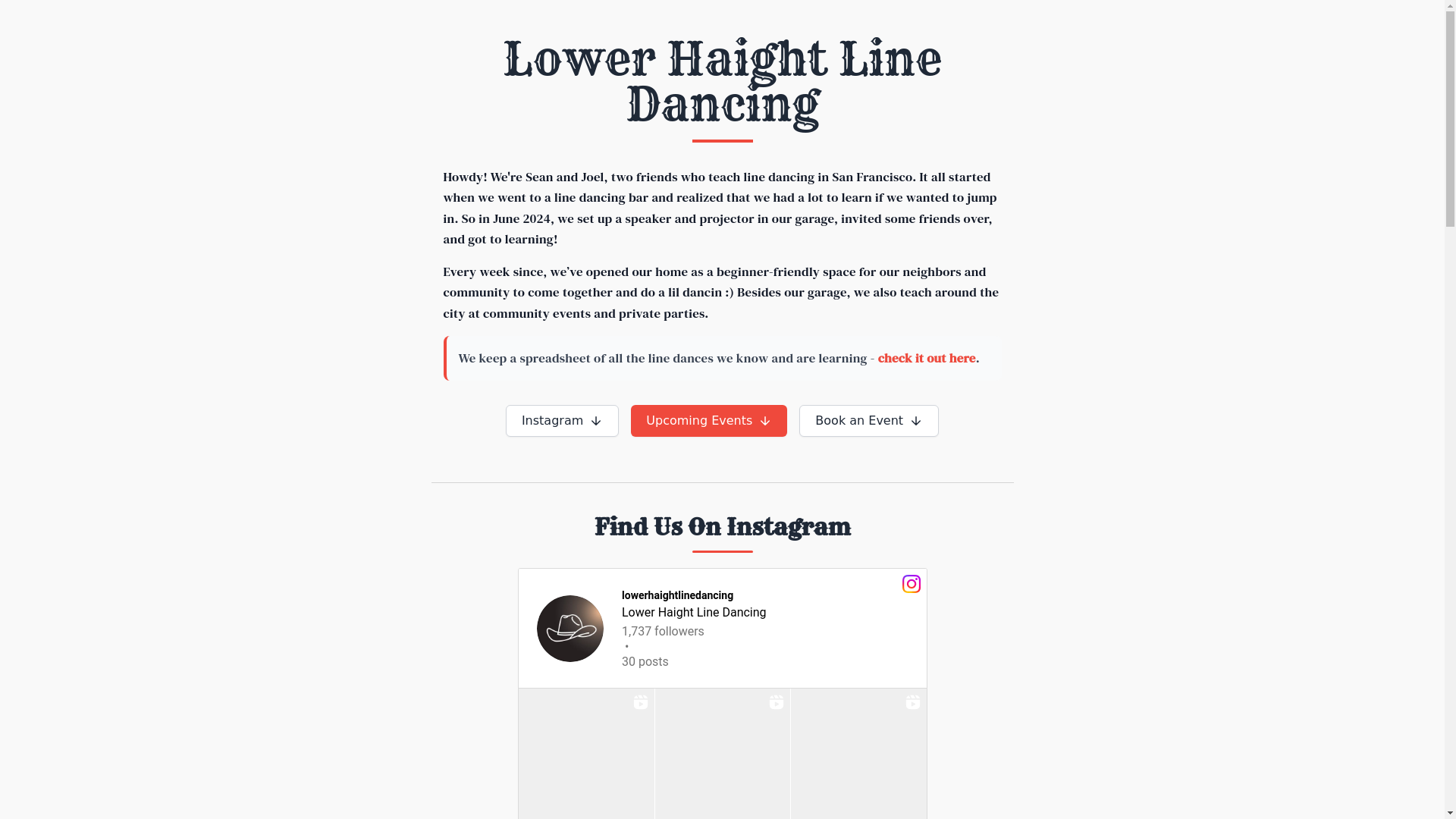 website screenshot of https://line-dance-sf-website.pages.dev/