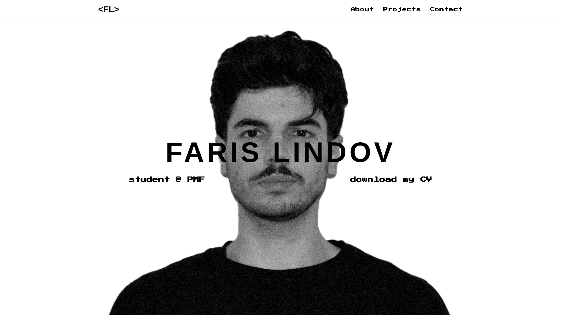 website screenshot of https://farislindov.me/
