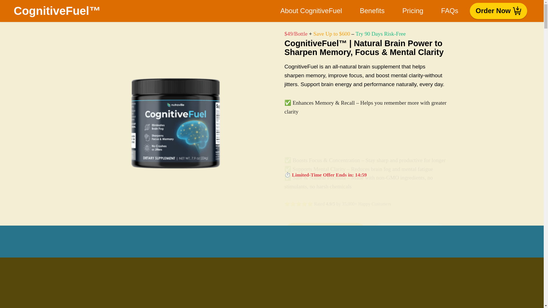 website screenshot of https://cognitivefuel-official.com/