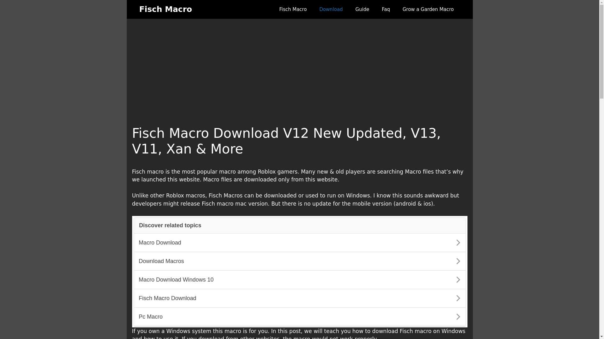 website screenshot of https://fischmacros.com/download-fisch-macro/
