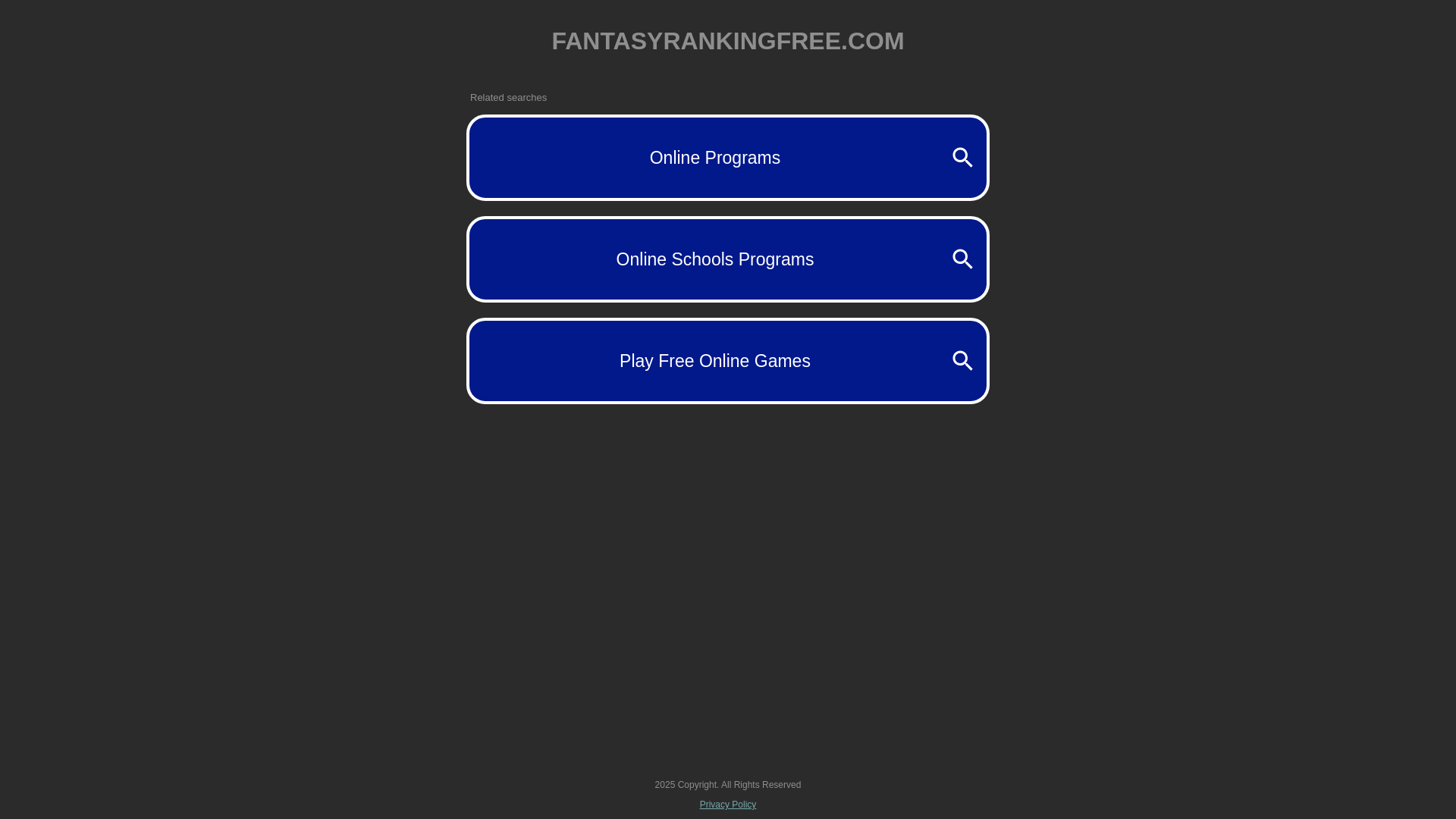 website screenshot of https://fantasyrankingfree.com/