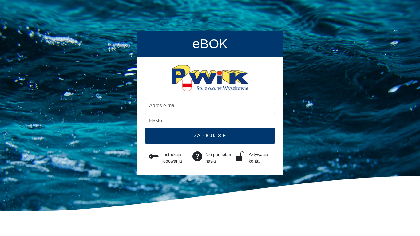 website screenshot of https://ebok.pwikwyszkow.pl/
