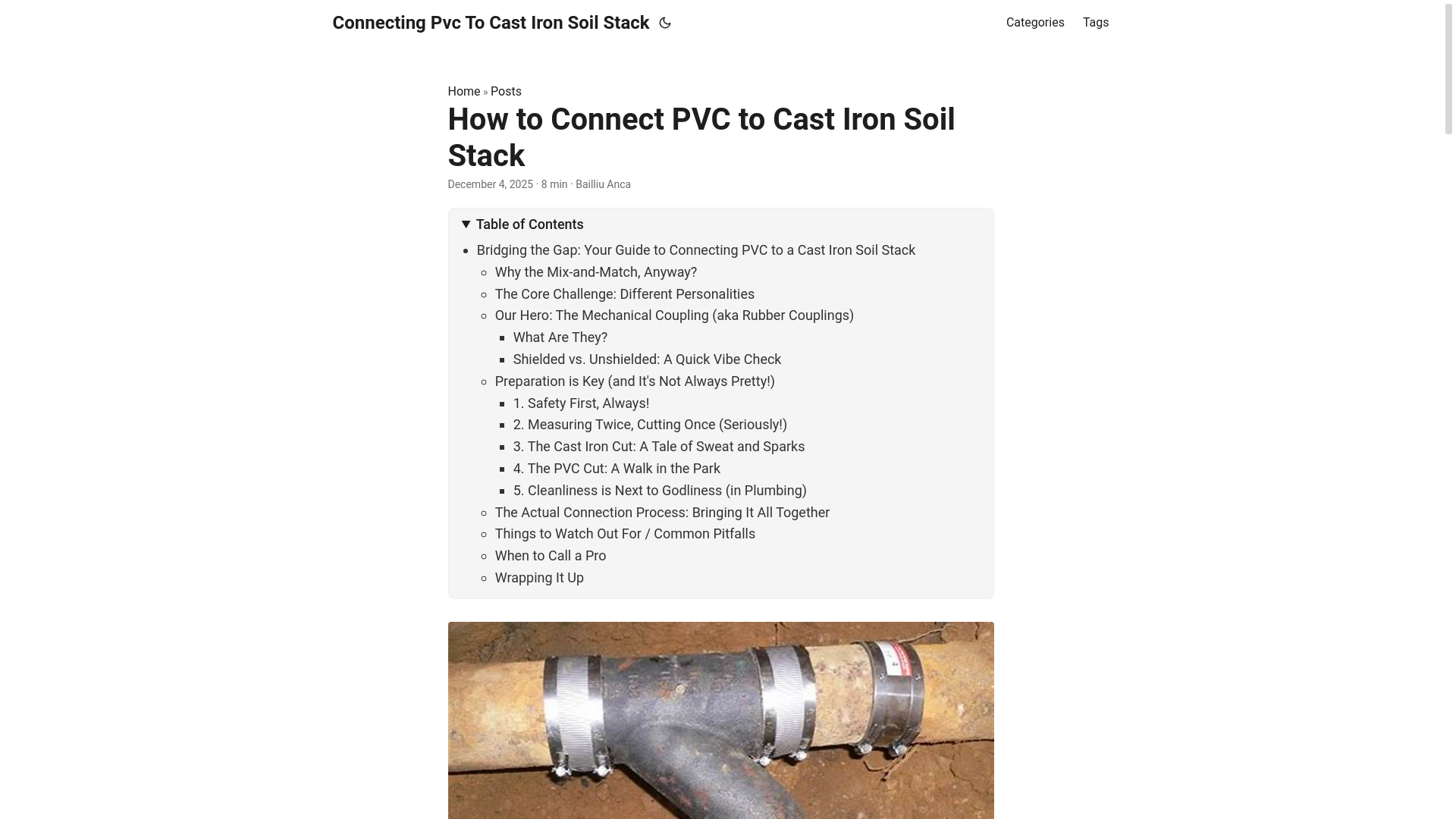website screenshot of https://connectingpvctocastironsoilstack.pages.dev/