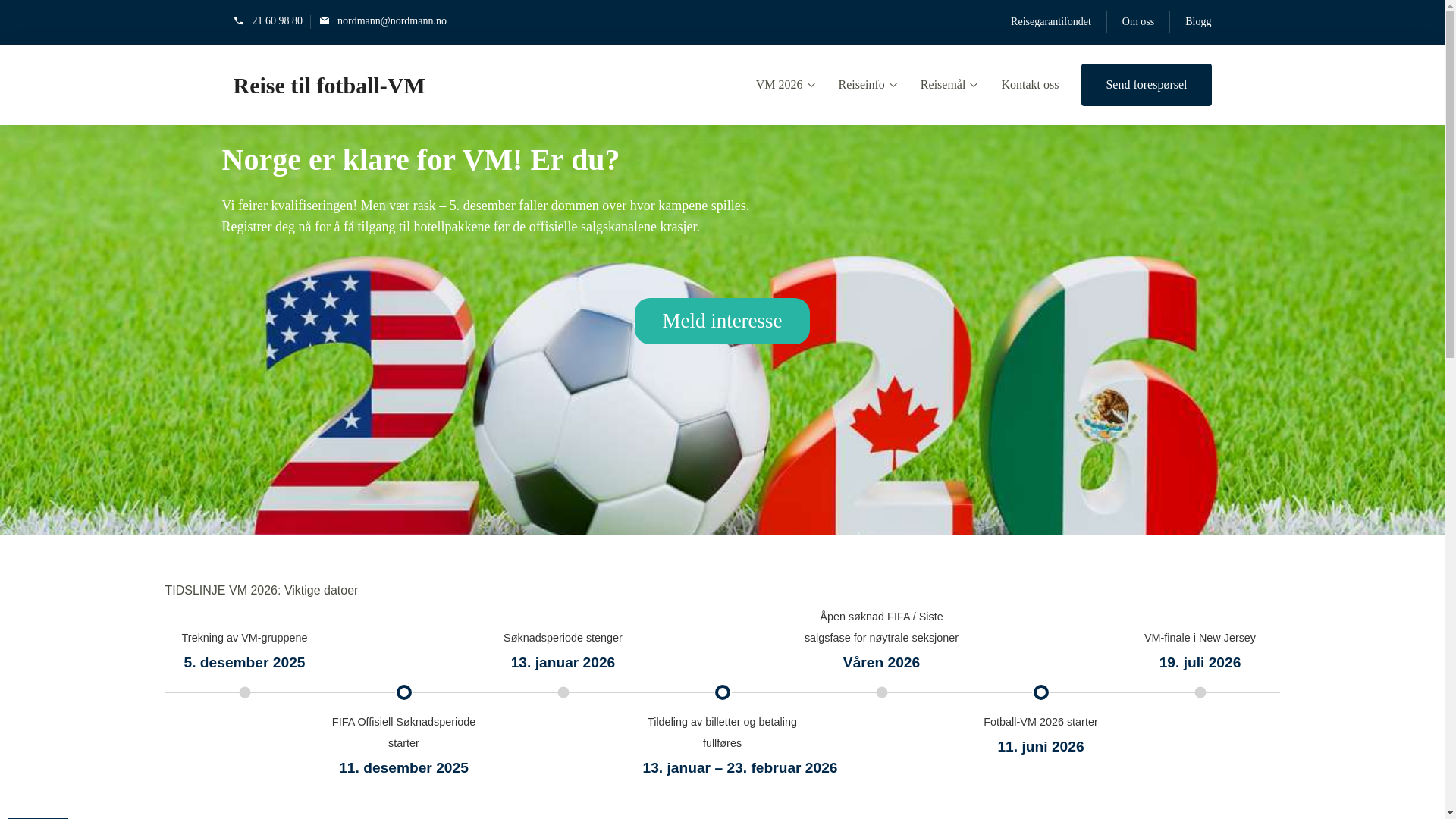 website screenshot of https://reisetilvm.no/