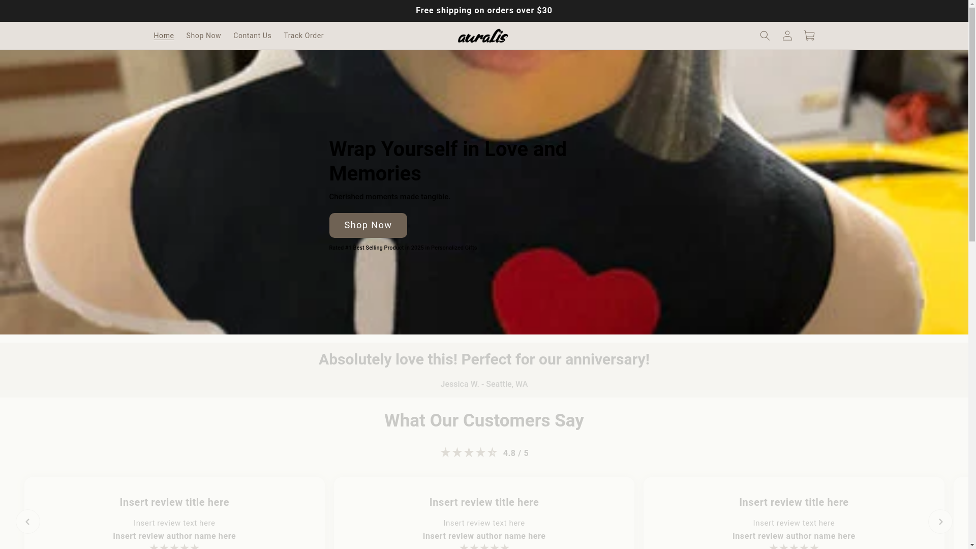 website screenshot of https://shopauralis.store/