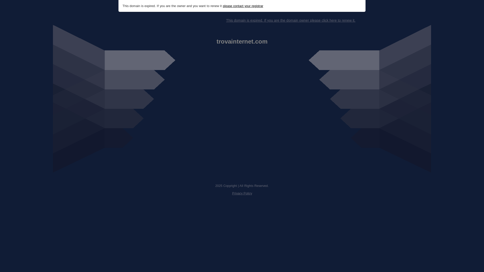 website screenshot of https://trovainternet.com/