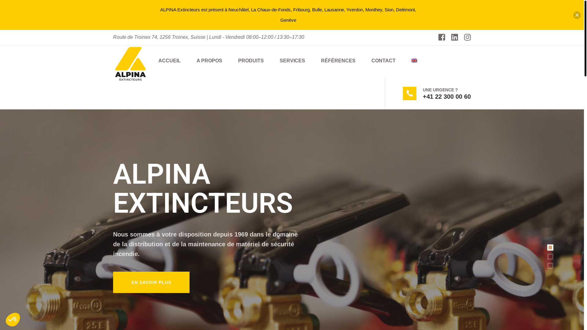 website screenshot of https://extincteursgeneve.ch/