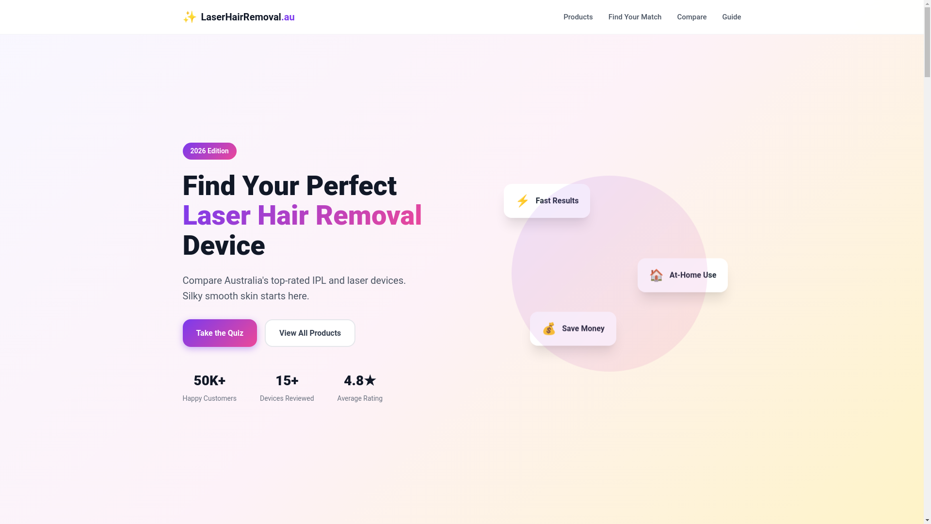 website screenshot of https://laser-hair-removal.au/
