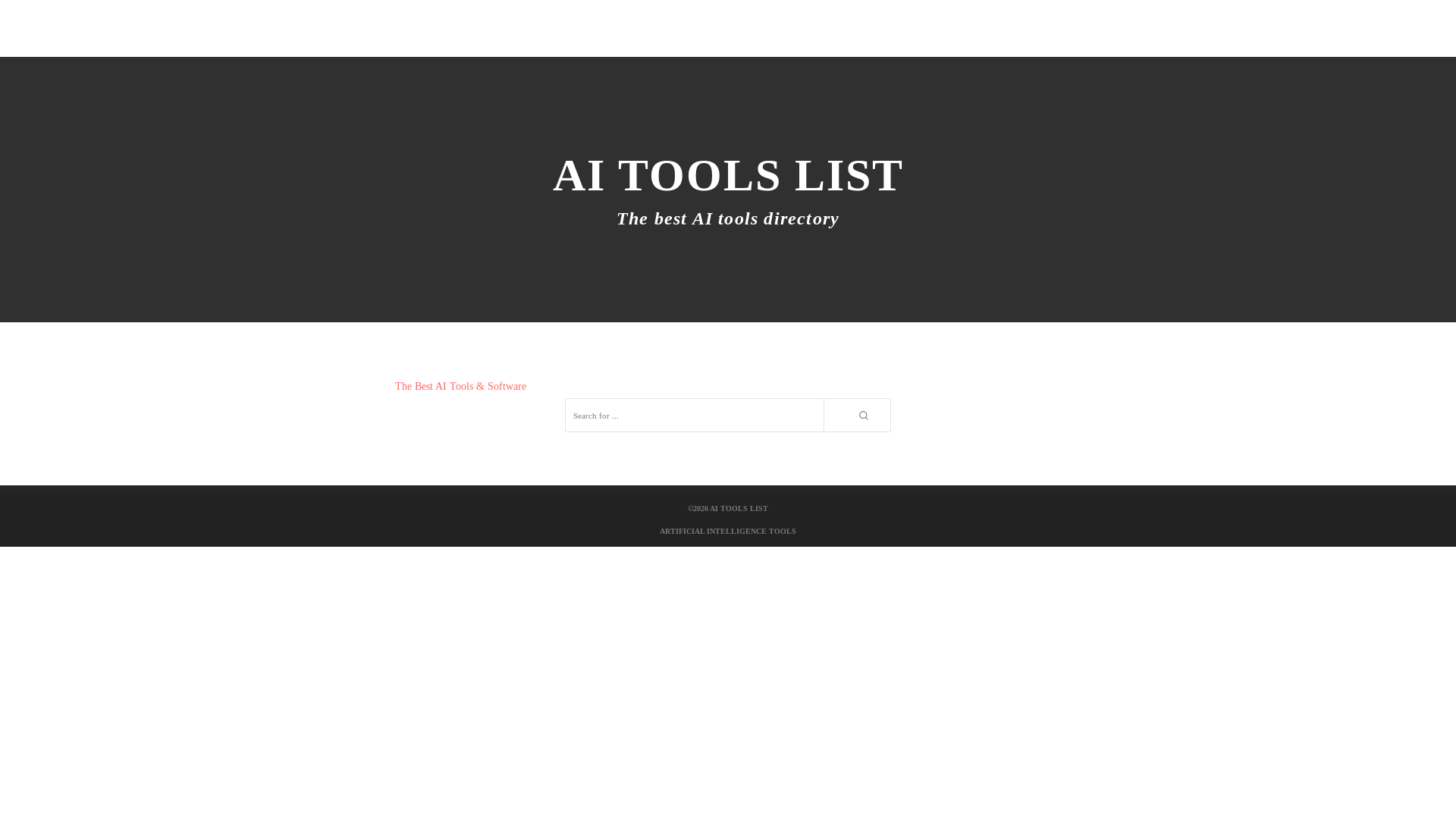 website screenshot of https://aitoolslist.eu/
