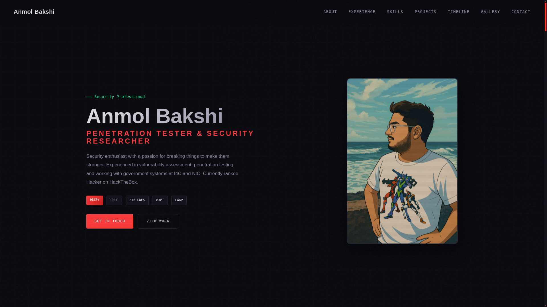 website screenshot of https://anmolbakshi.com/