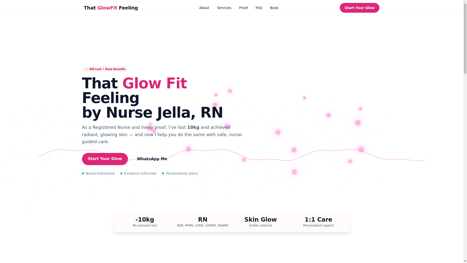 website screenshot of https://thatglowfitfeeling.pages.dev/