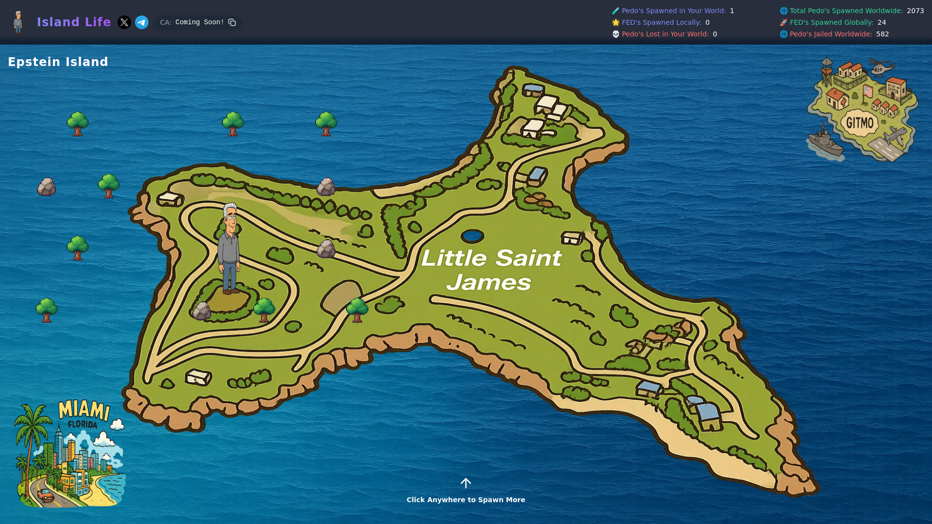 website screenshot of https://epsteinisland.quest/