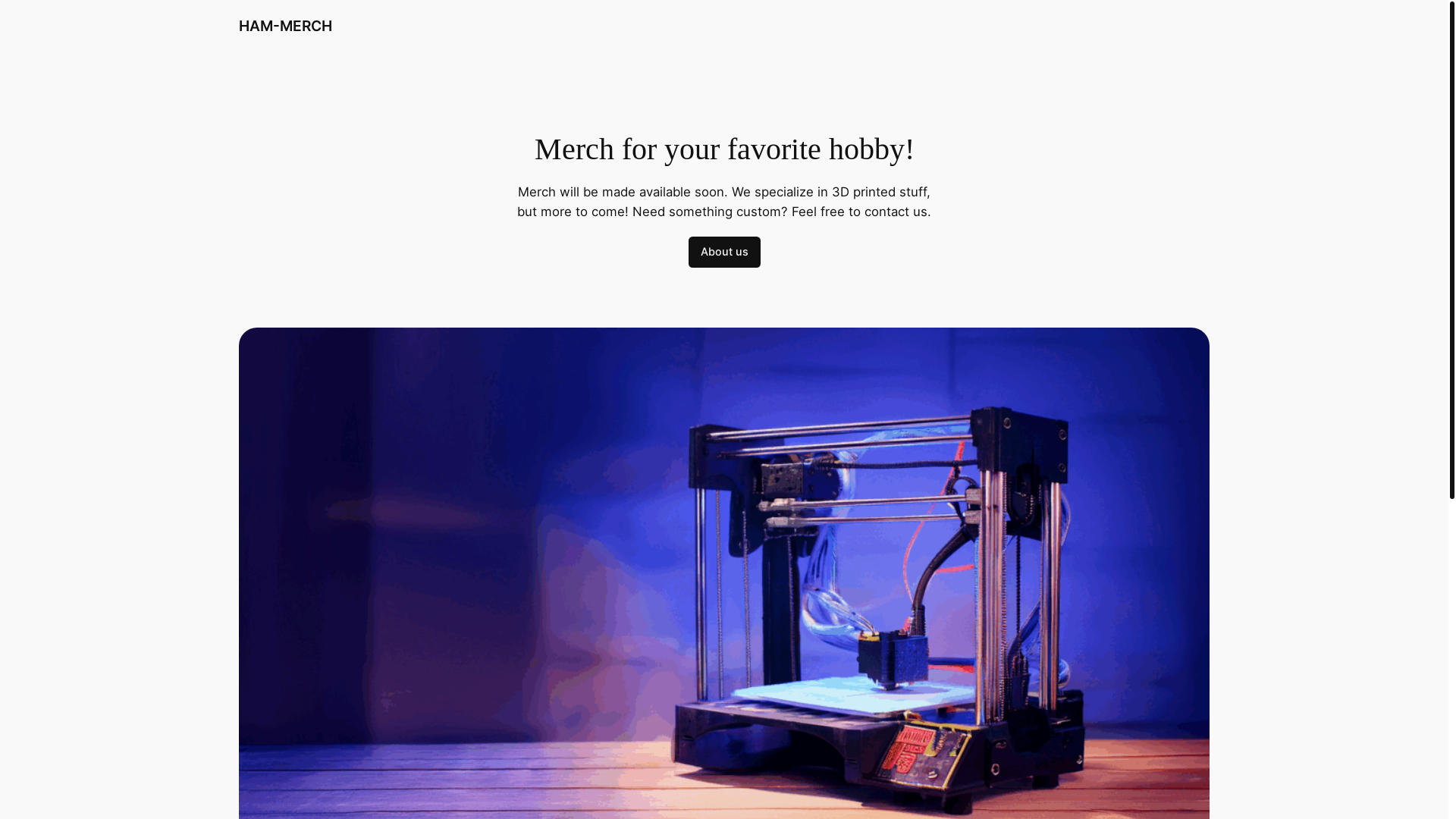 website screenshot of https://ham-merch.no/