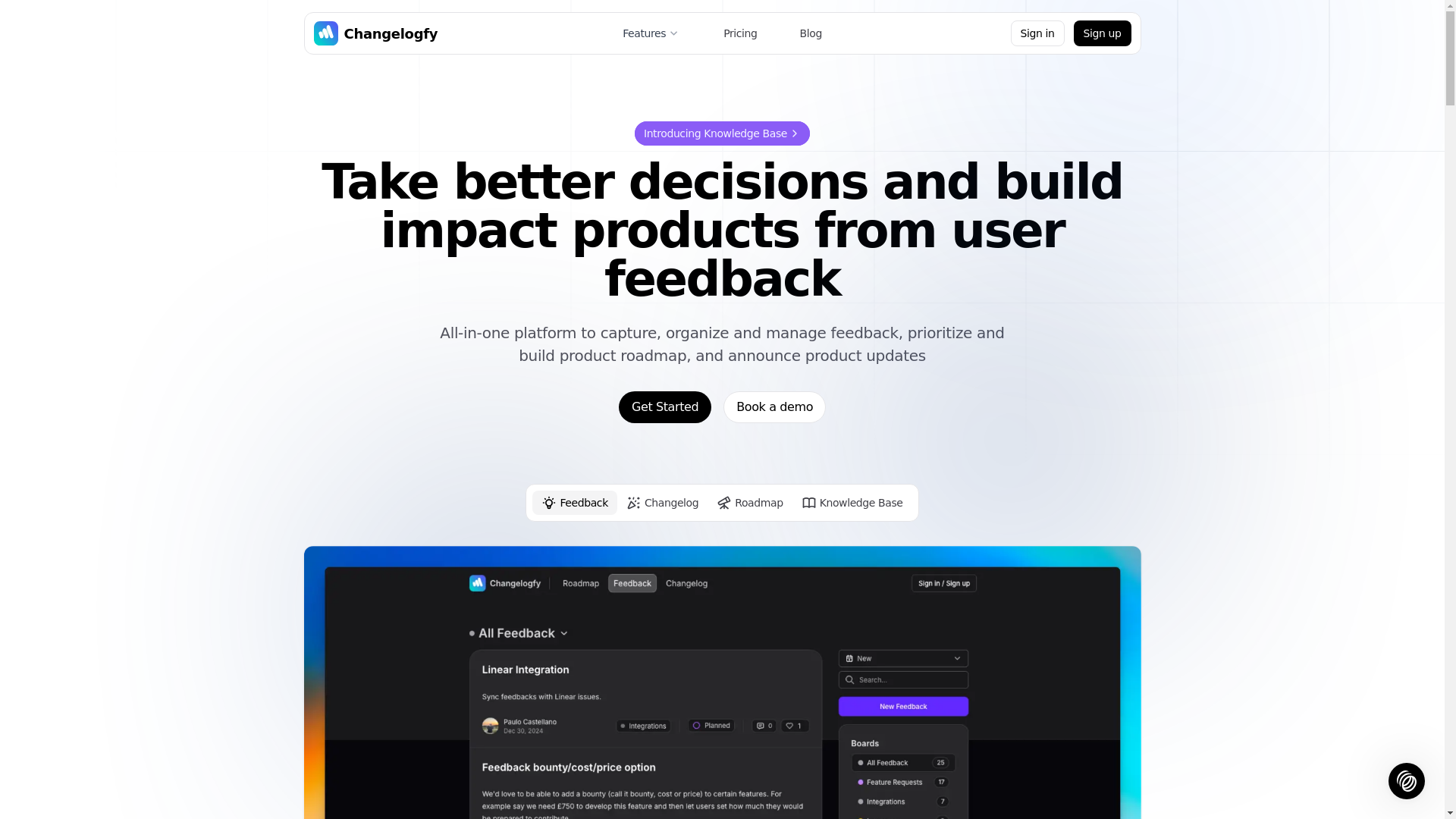 website screenshot of https://changelogfy-com.pages.dev/