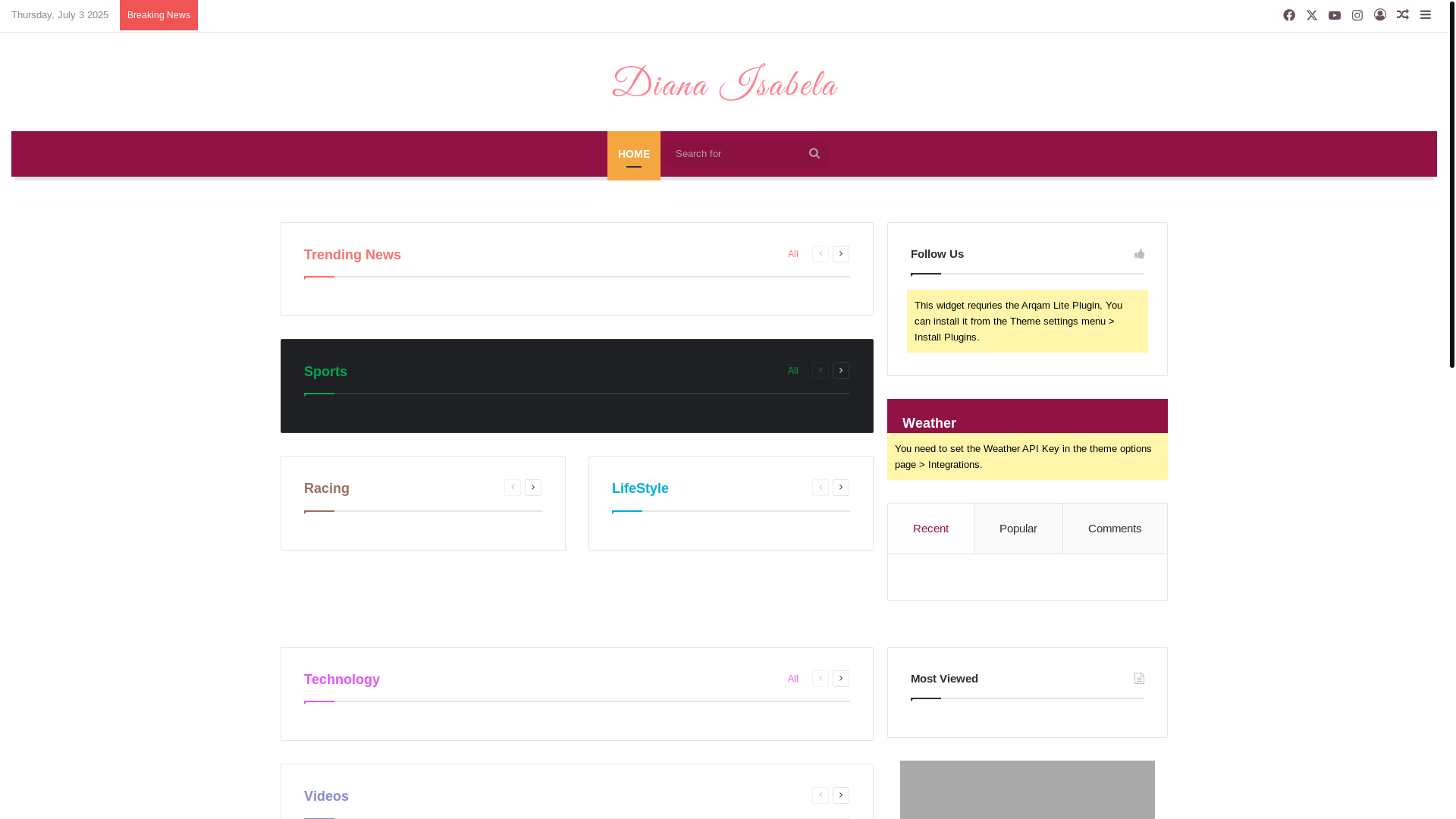 website screenshot of https://dianaisabela.com/