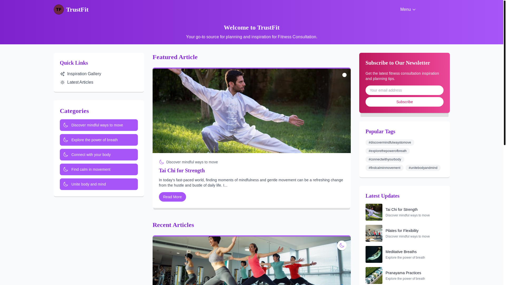 website screenshot of https://trustedfitguide.run/