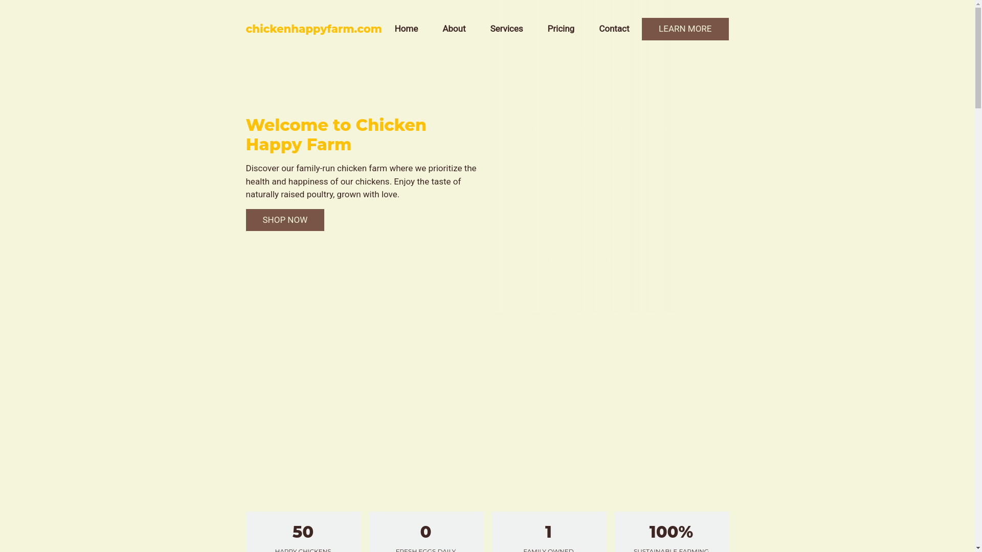website screenshot of https://chickenhappyfarm.com/