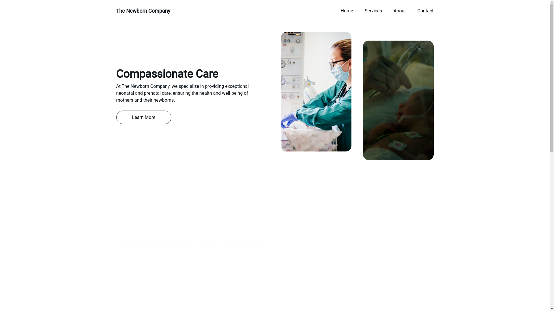 website screenshot of https://newborncompany.ca/