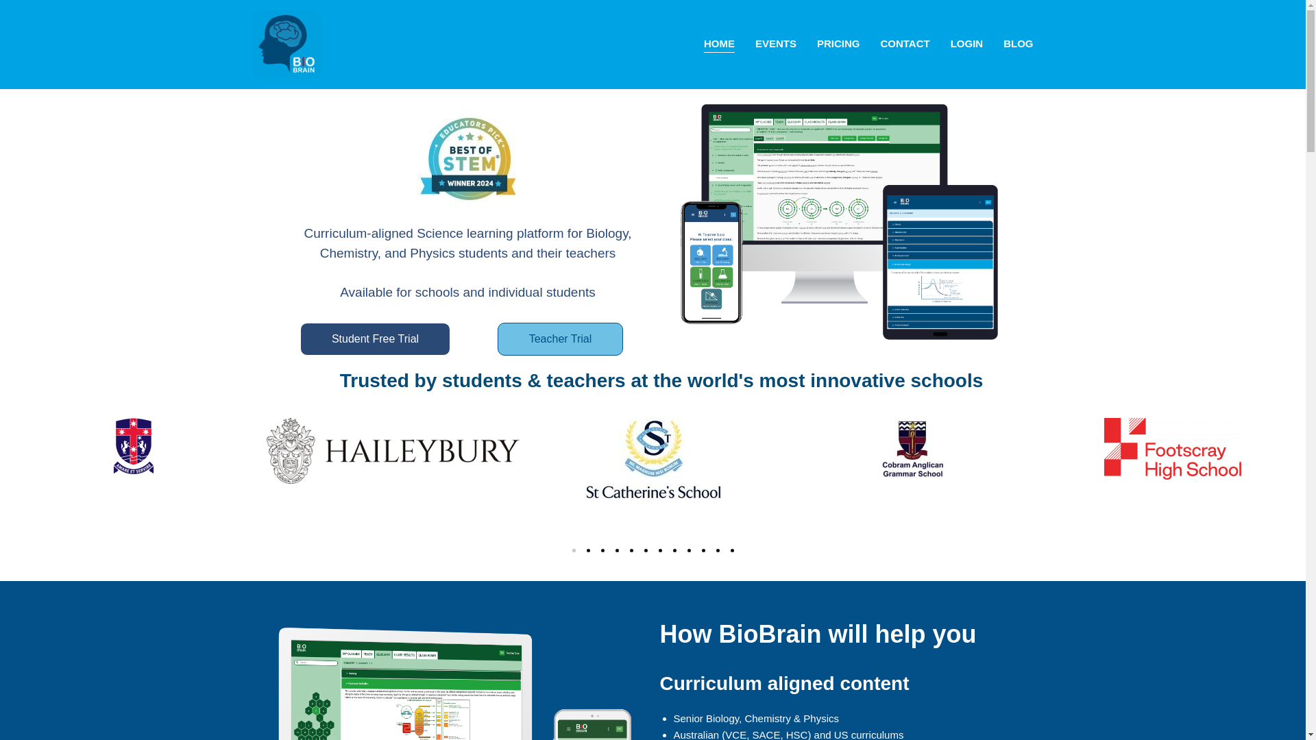 website screenshot of https://biobrain.com.au/