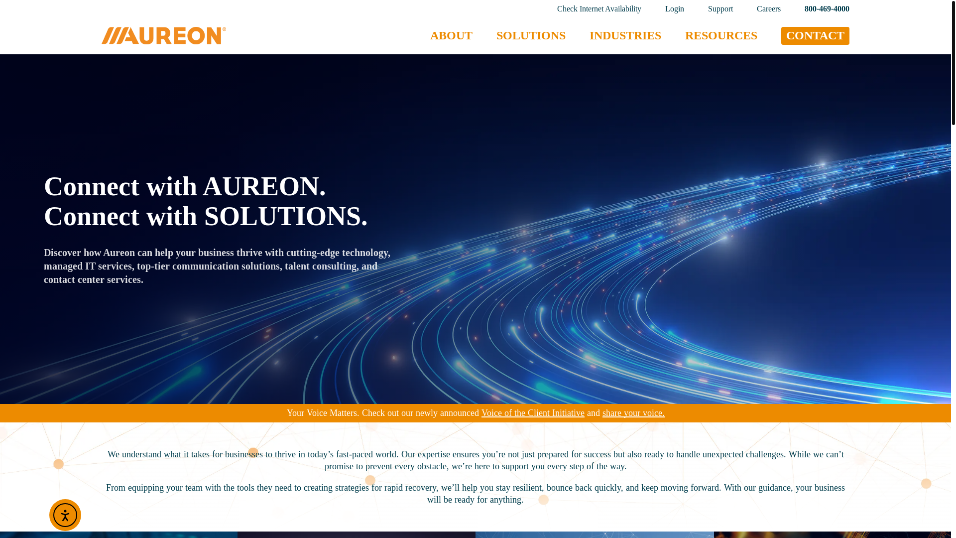 website screenshot of https://aureoninternet.com/
