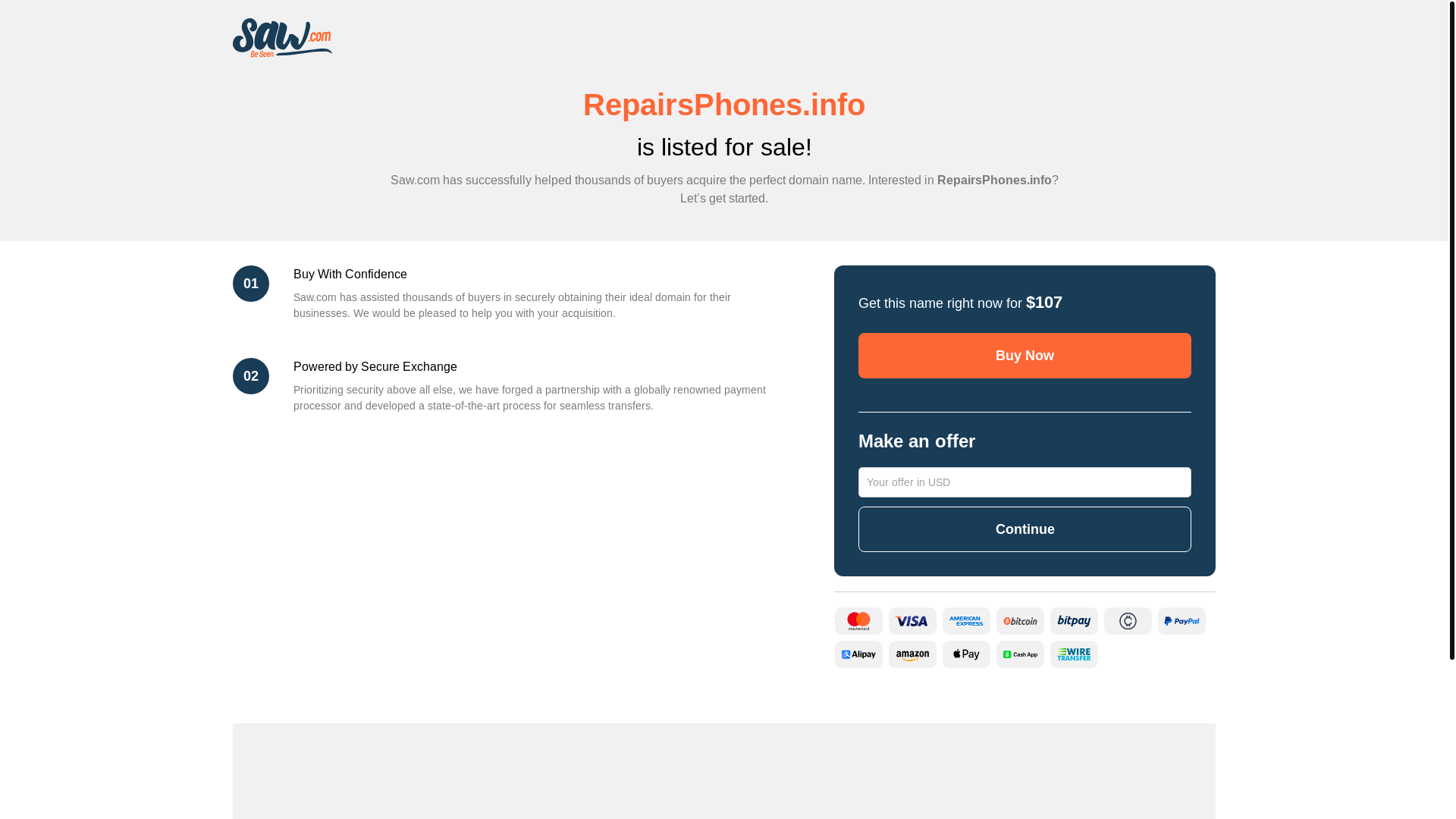 website screenshot of https://repairsphones.info/