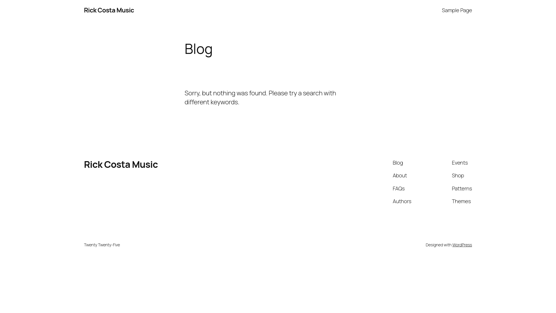 website screenshot of https://rickcostamusic.com/