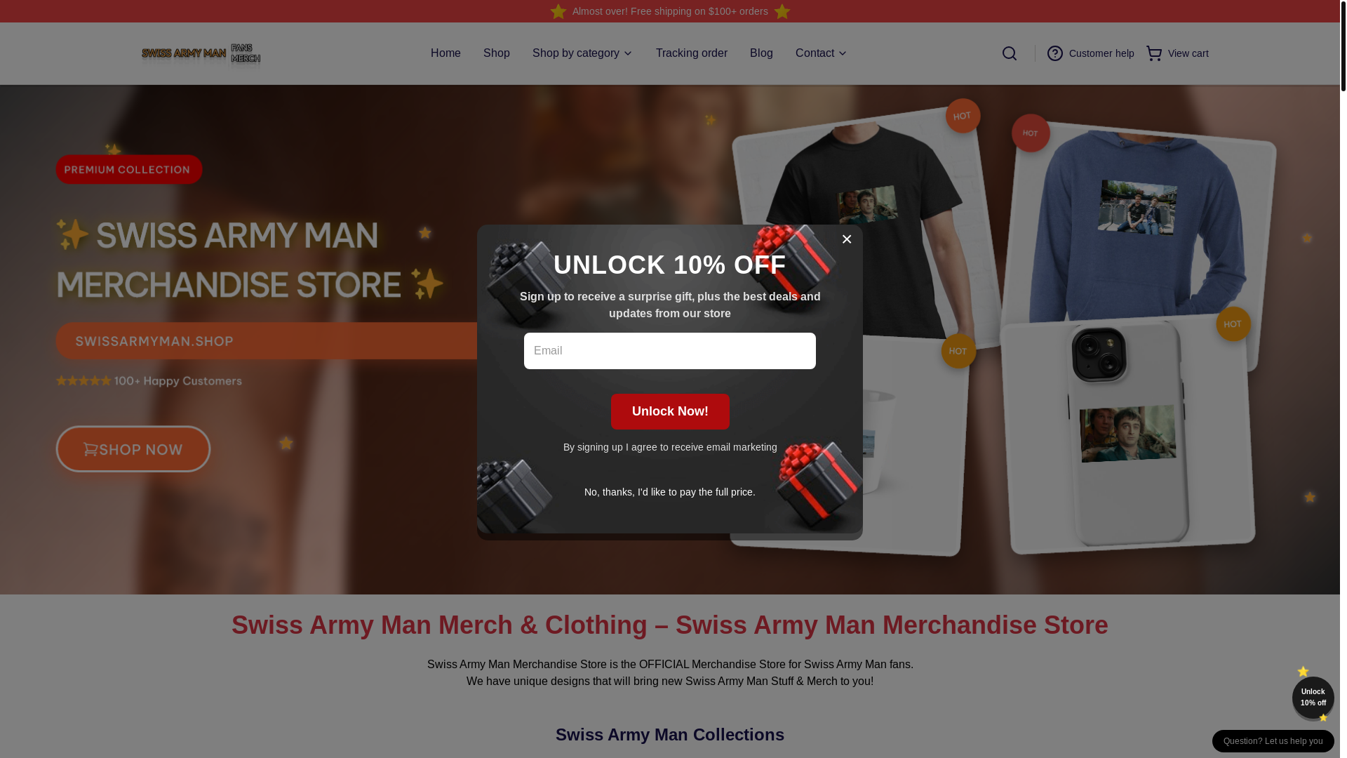 website screenshot of https://swissarmyman.shop/