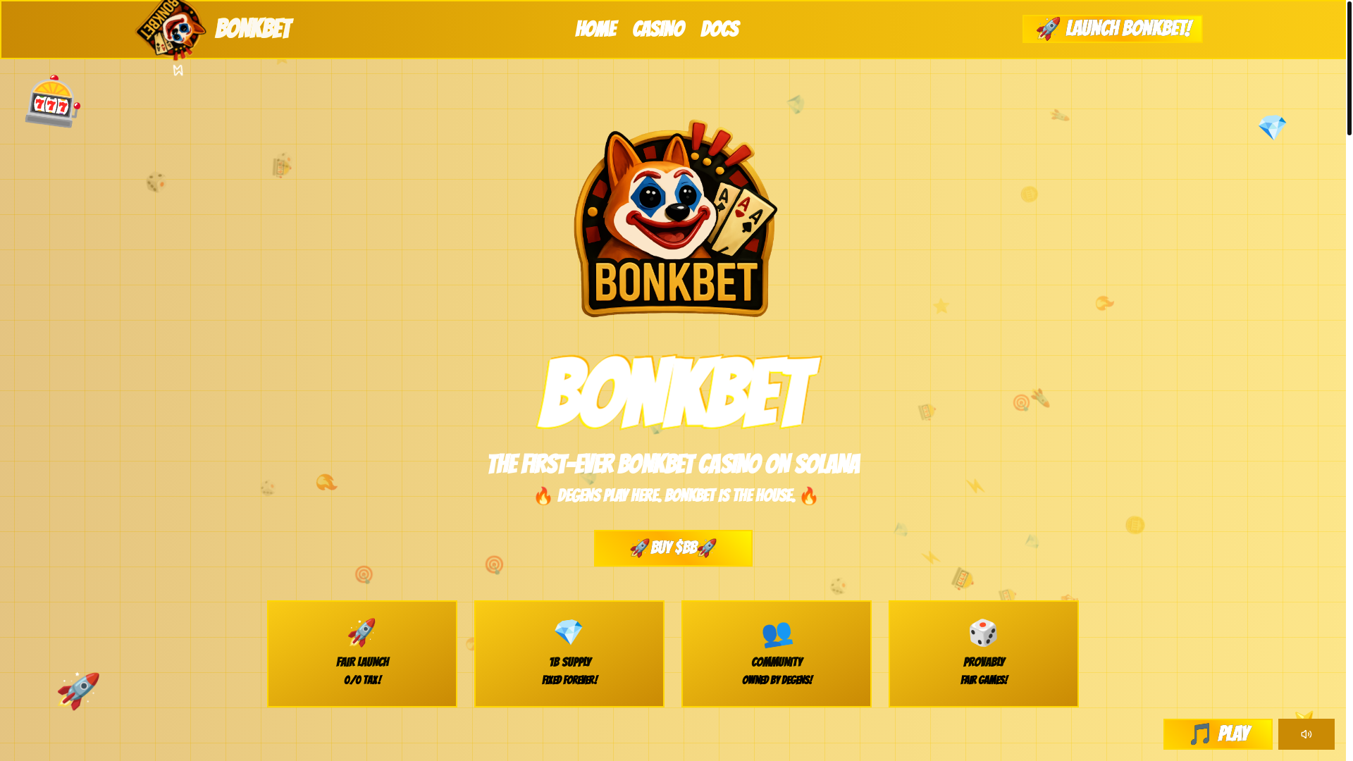 website screenshot of https://bonkbet.live/