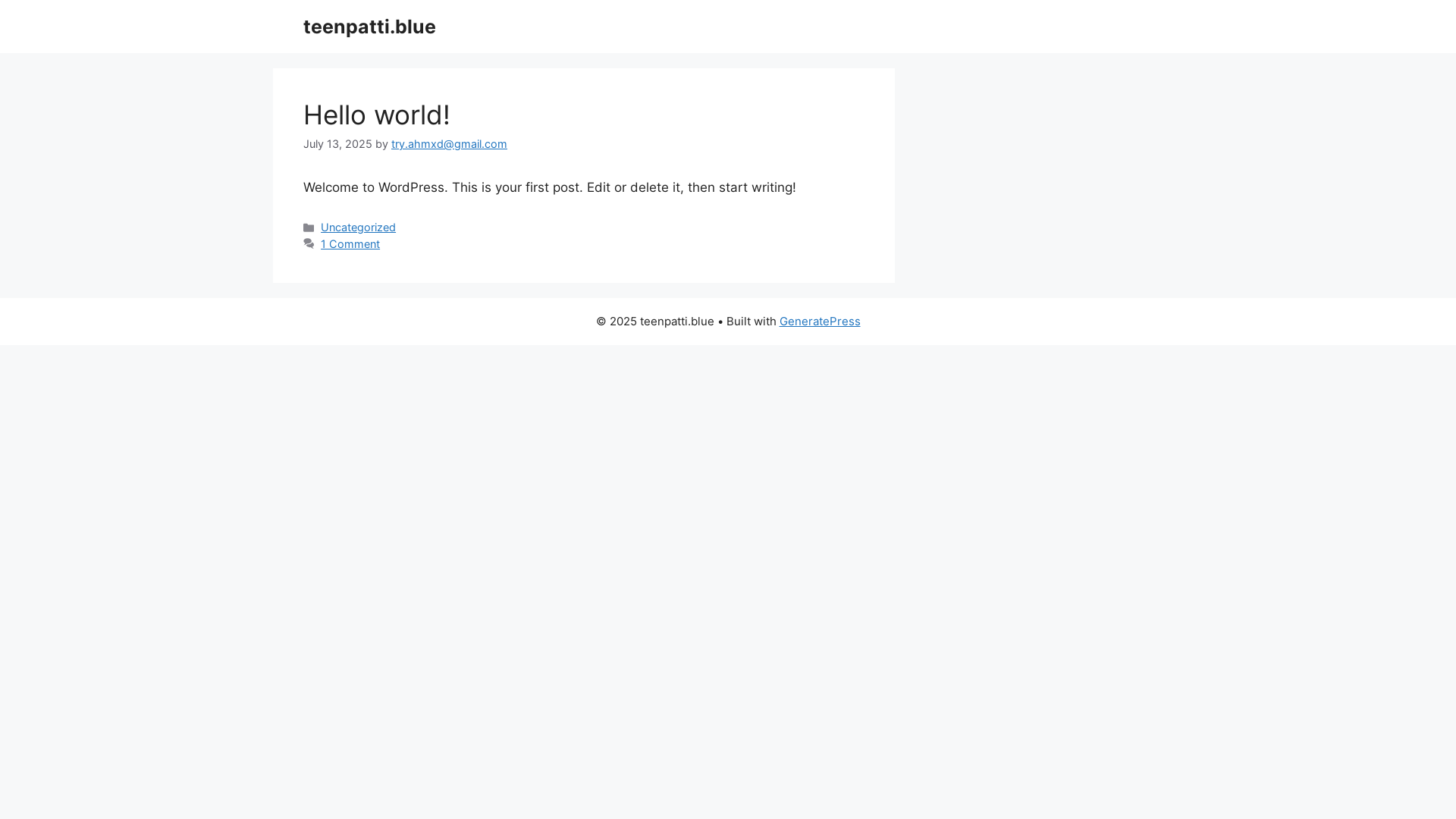 website screenshot of https://teenpatti.blue/