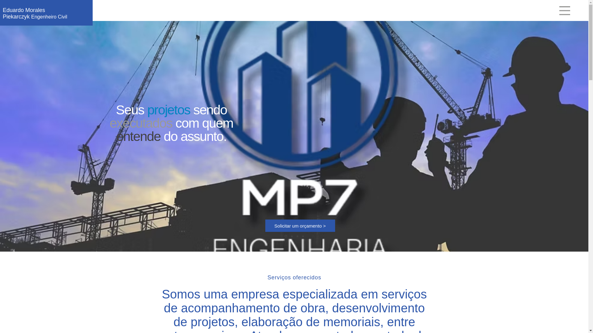 website screenshot of https://engenhariamp7.com.br/