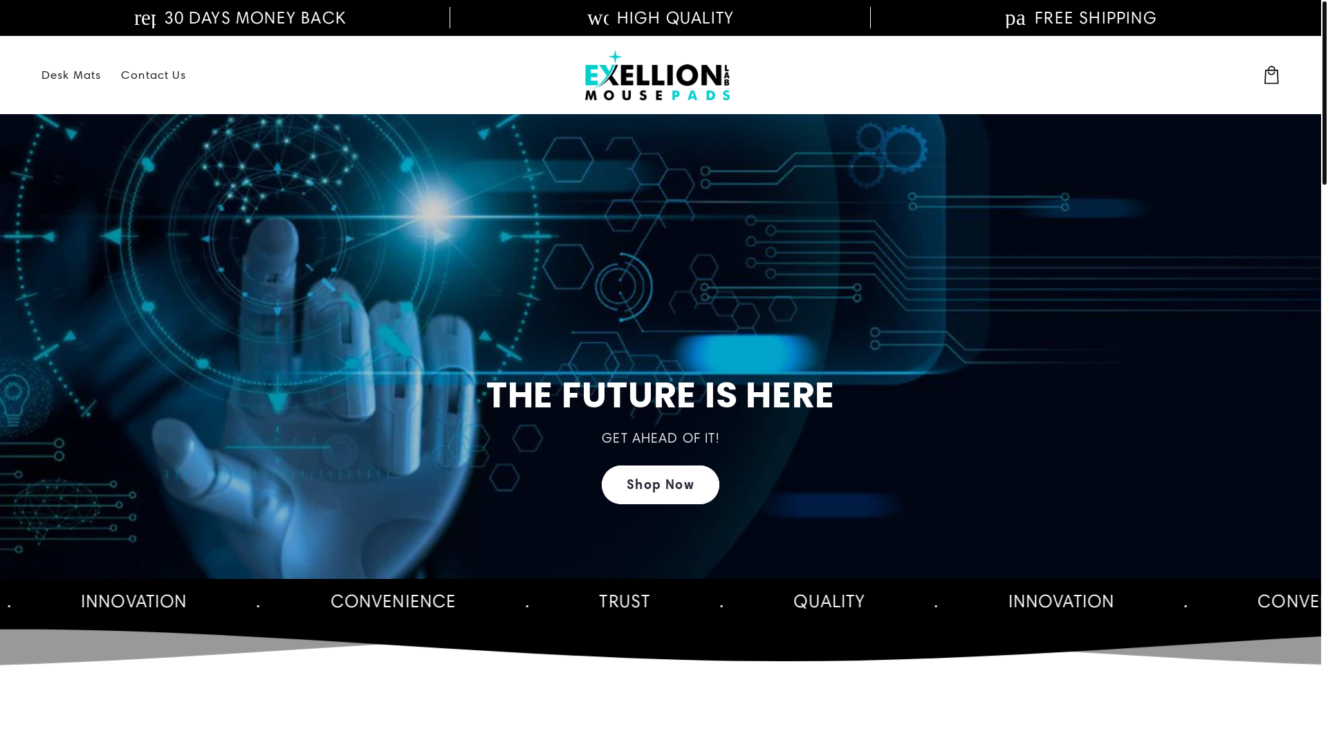 website screenshot of https://exellionlab.com/
