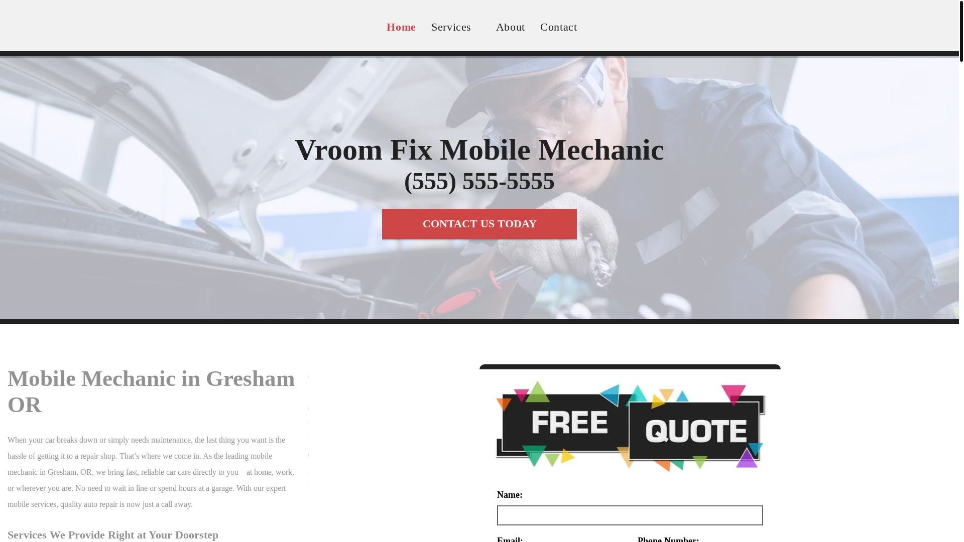 website screenshot of https://mobilemechanicgreshamor.com/