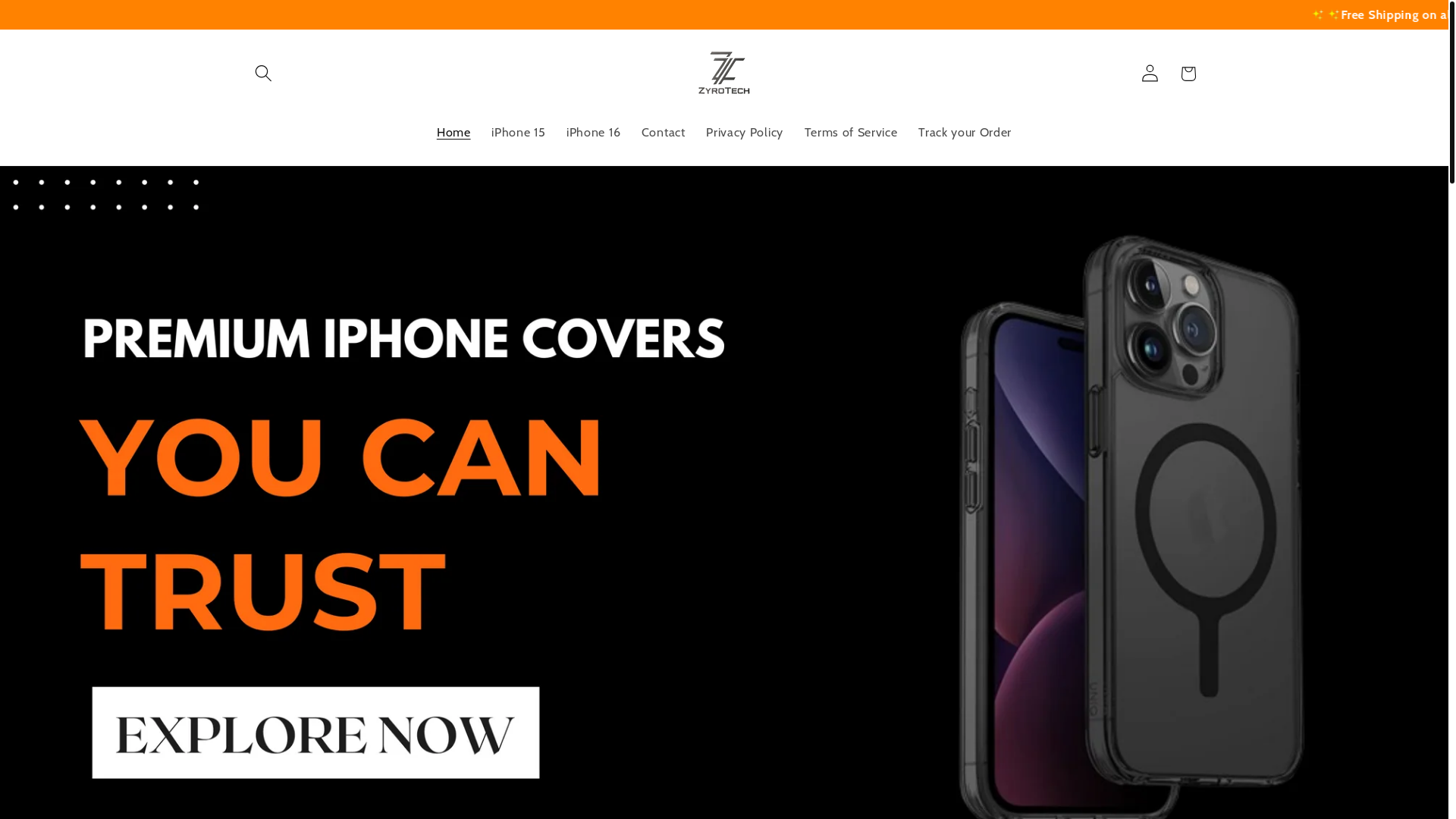 website screenshot of https://zyrotech.shop/