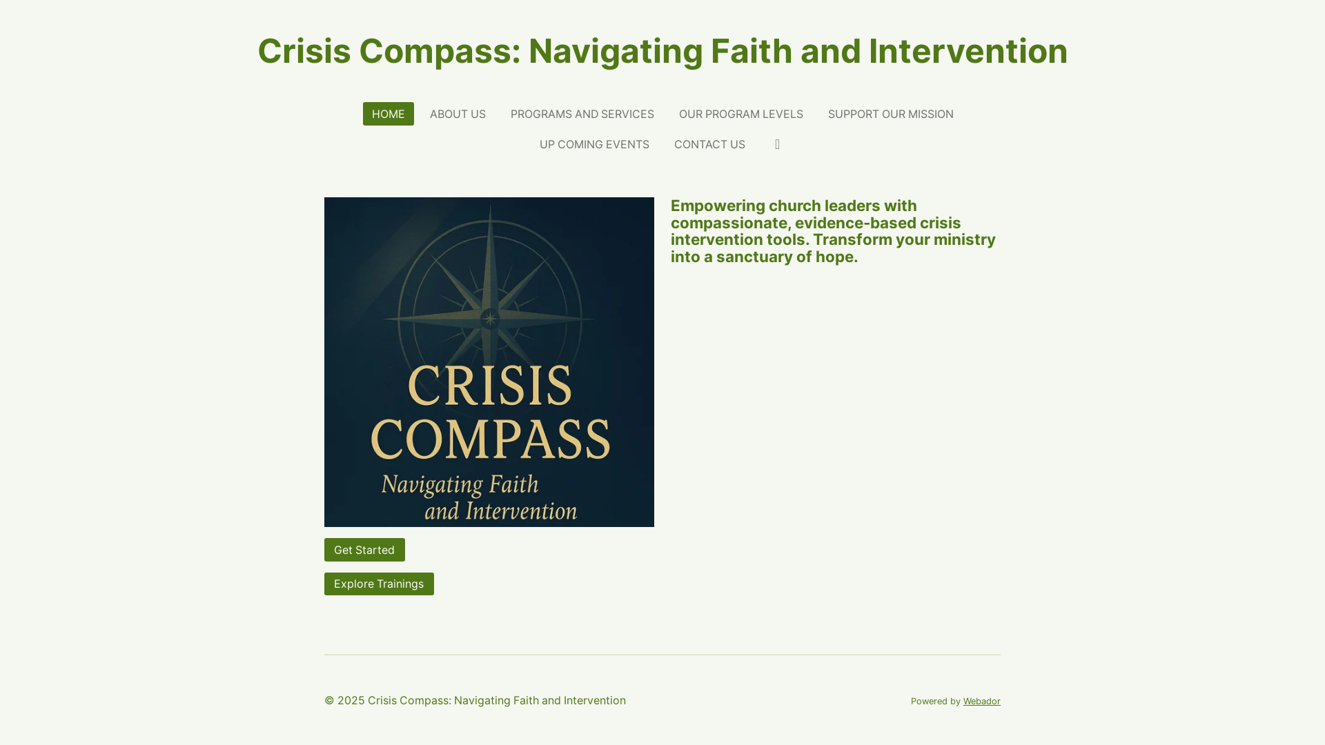 website screenshot of https://crisiscompassnfi.org/