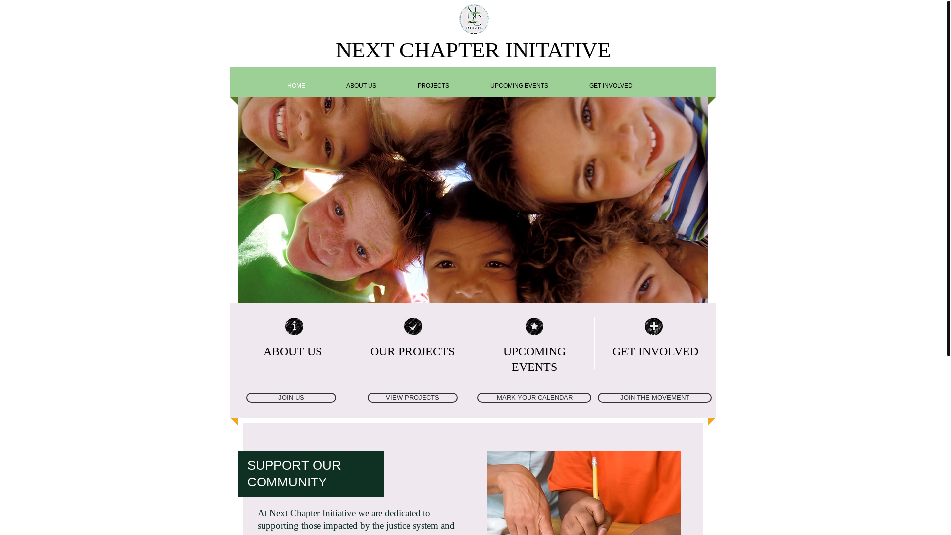 website screenshot of https://nextchapterinitiativecommunity.org/