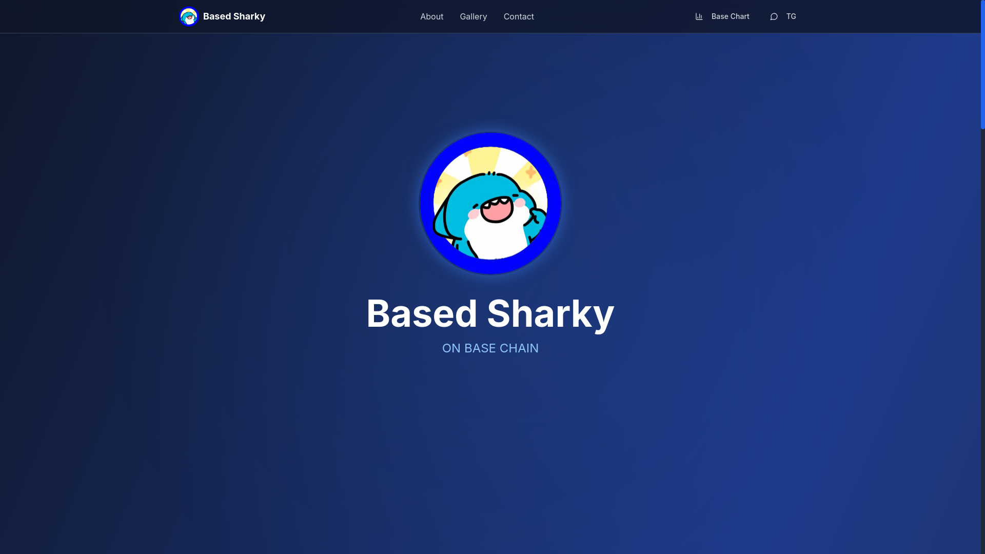 website screenshot of https://basedsharky.fun/