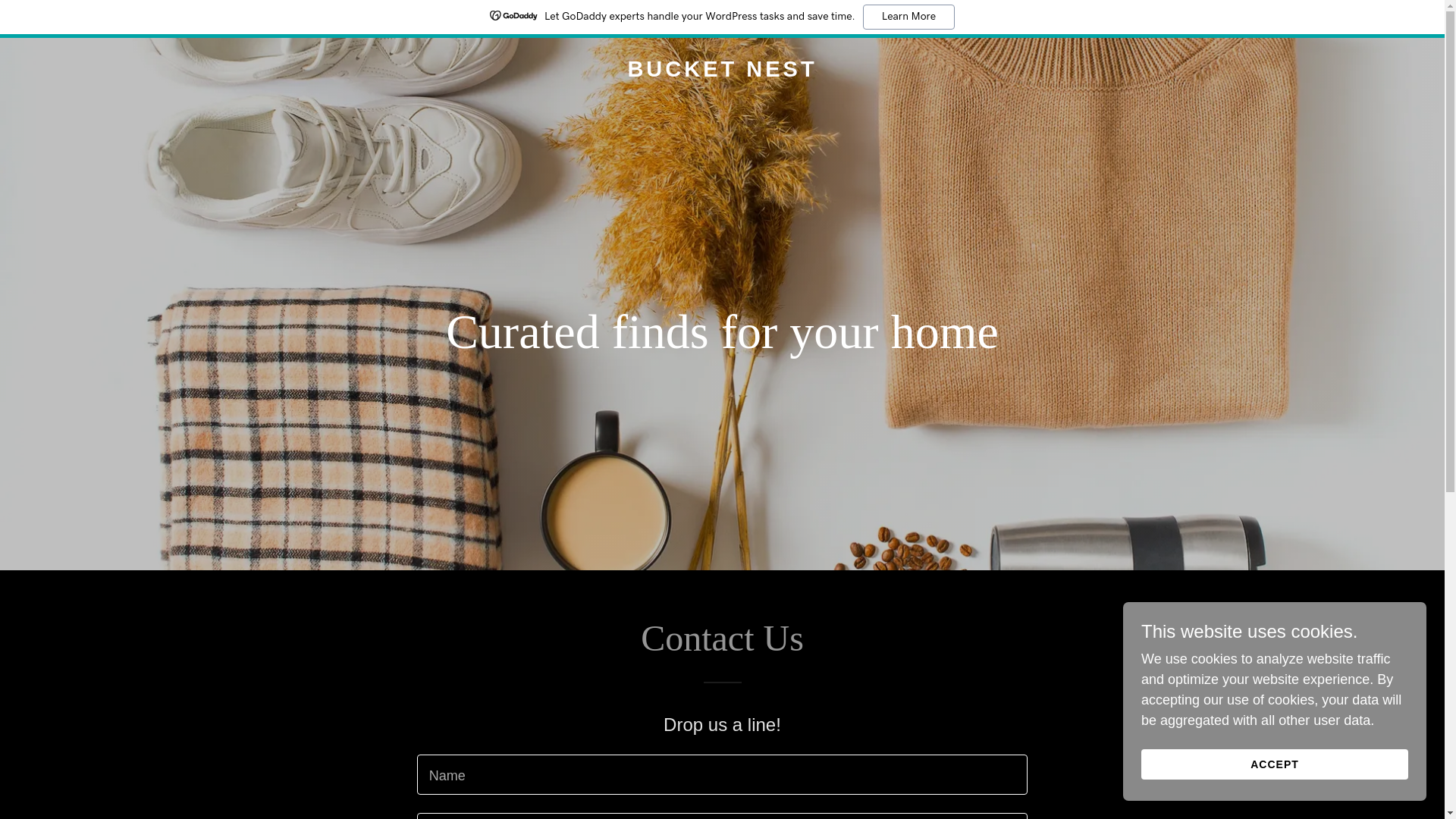 website screenshot of https://bucketnest.com/