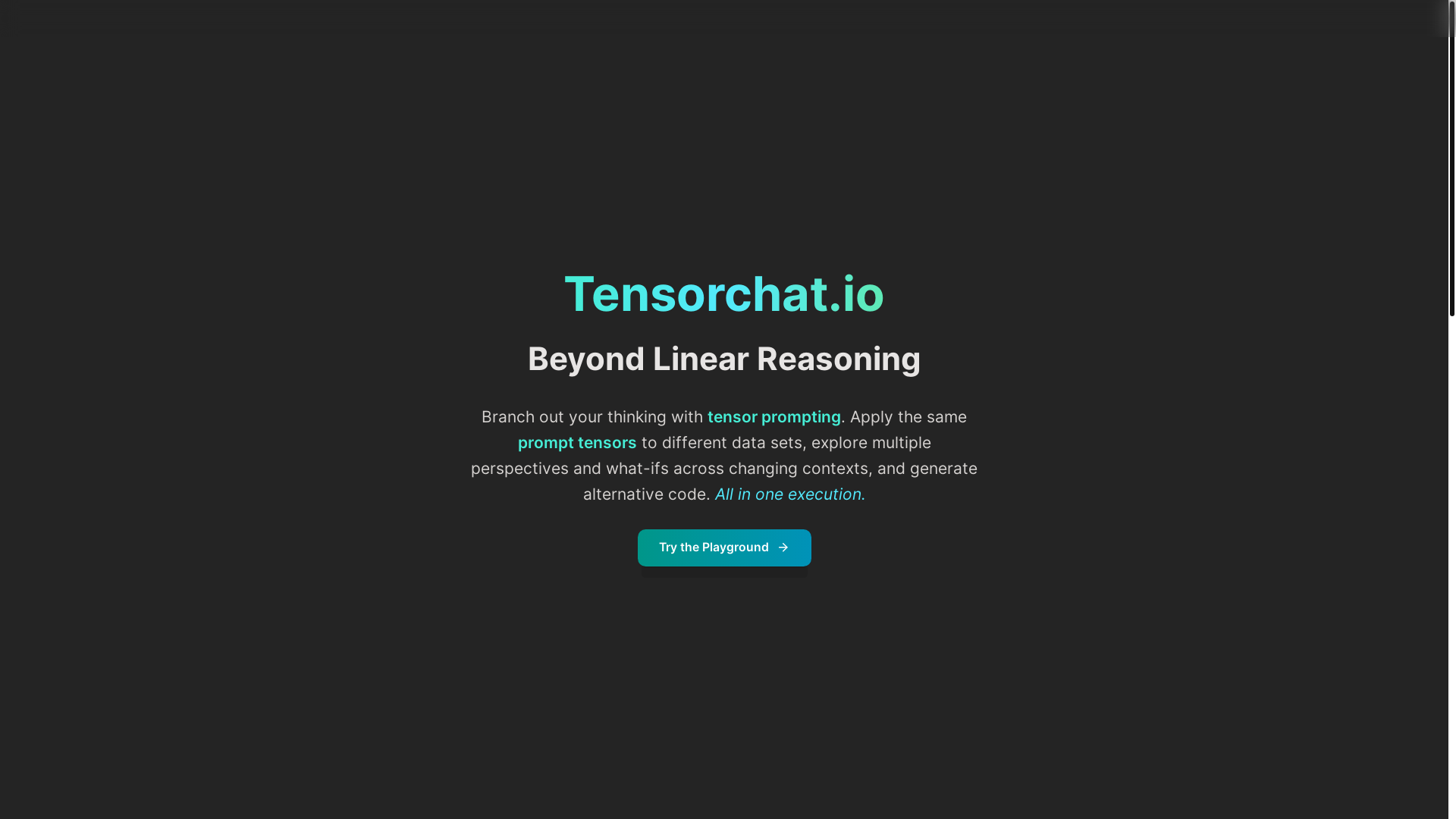 website screenshot of https://tensorchat.io/