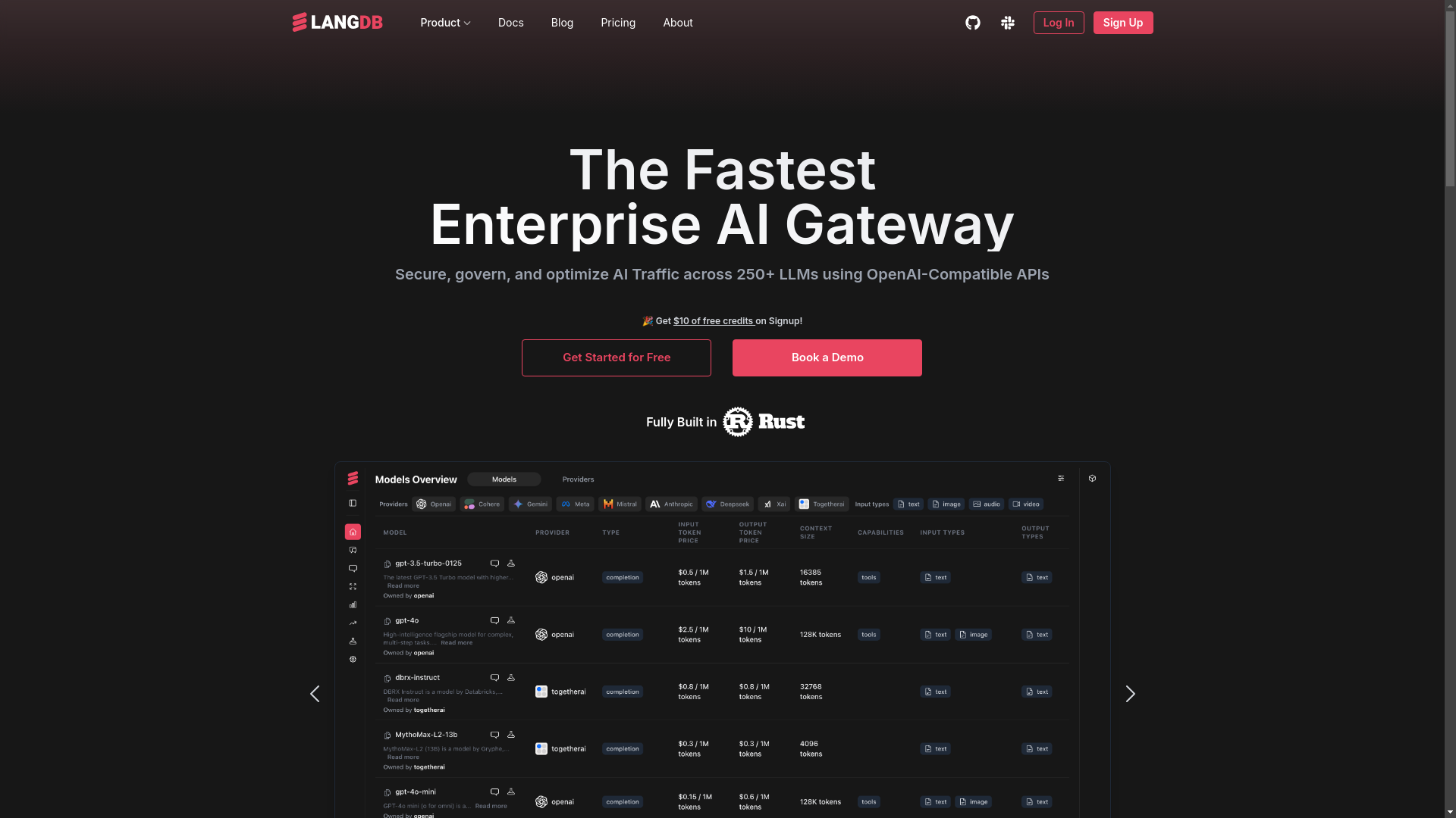 website screenshot of https://langdbllm.com/