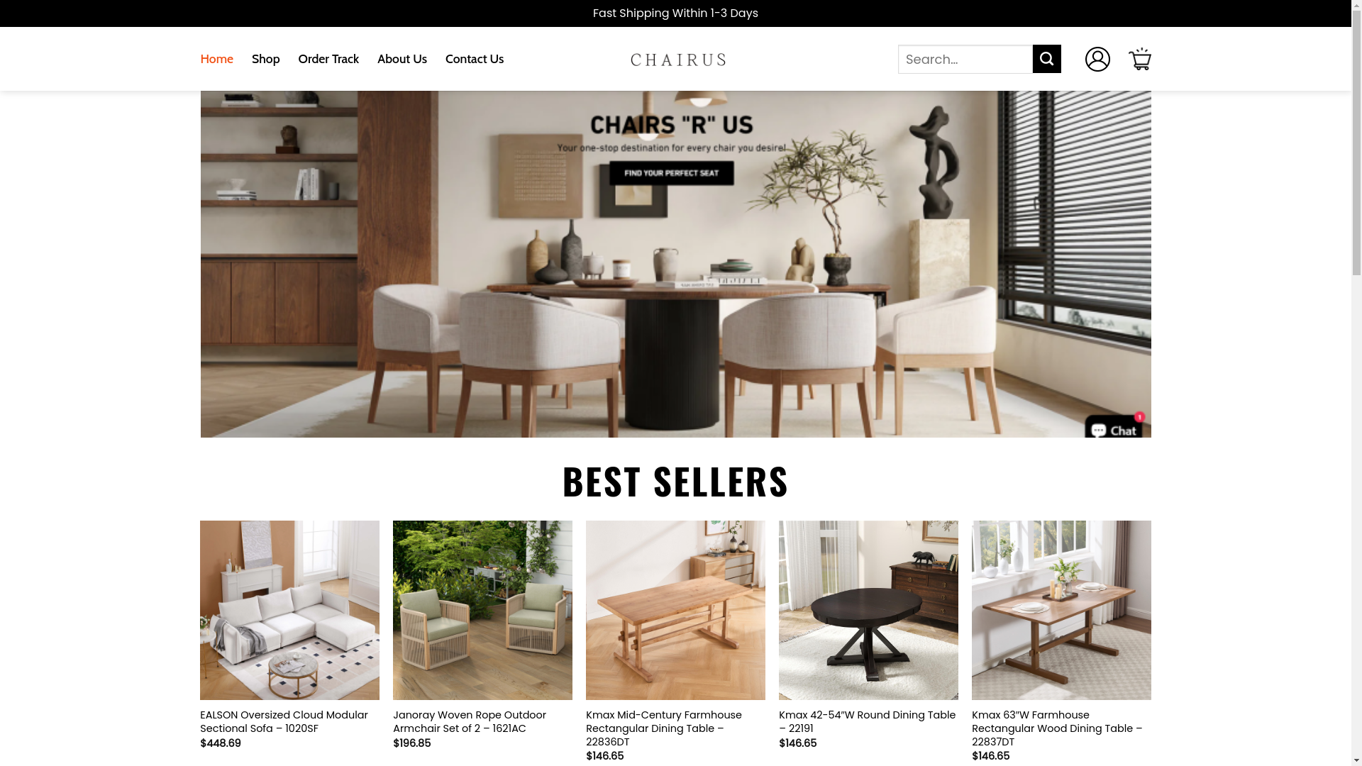 website screenshot of https://mychairusclub.shop/