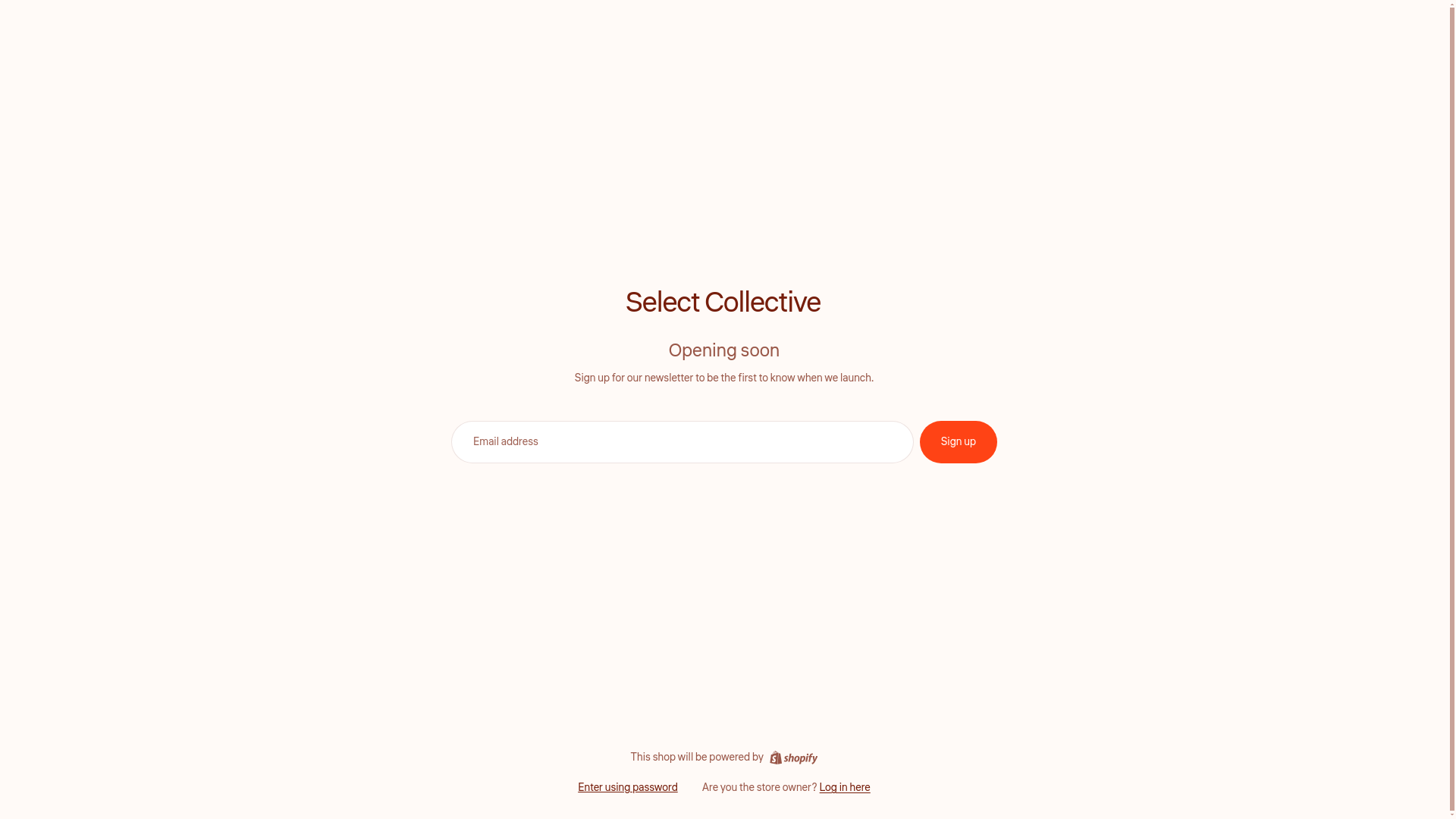 website screenshot of https://selectcollective.store/