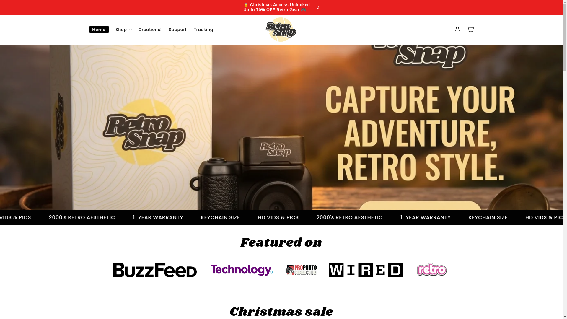 website screenshot of https://theretrosnap.com/