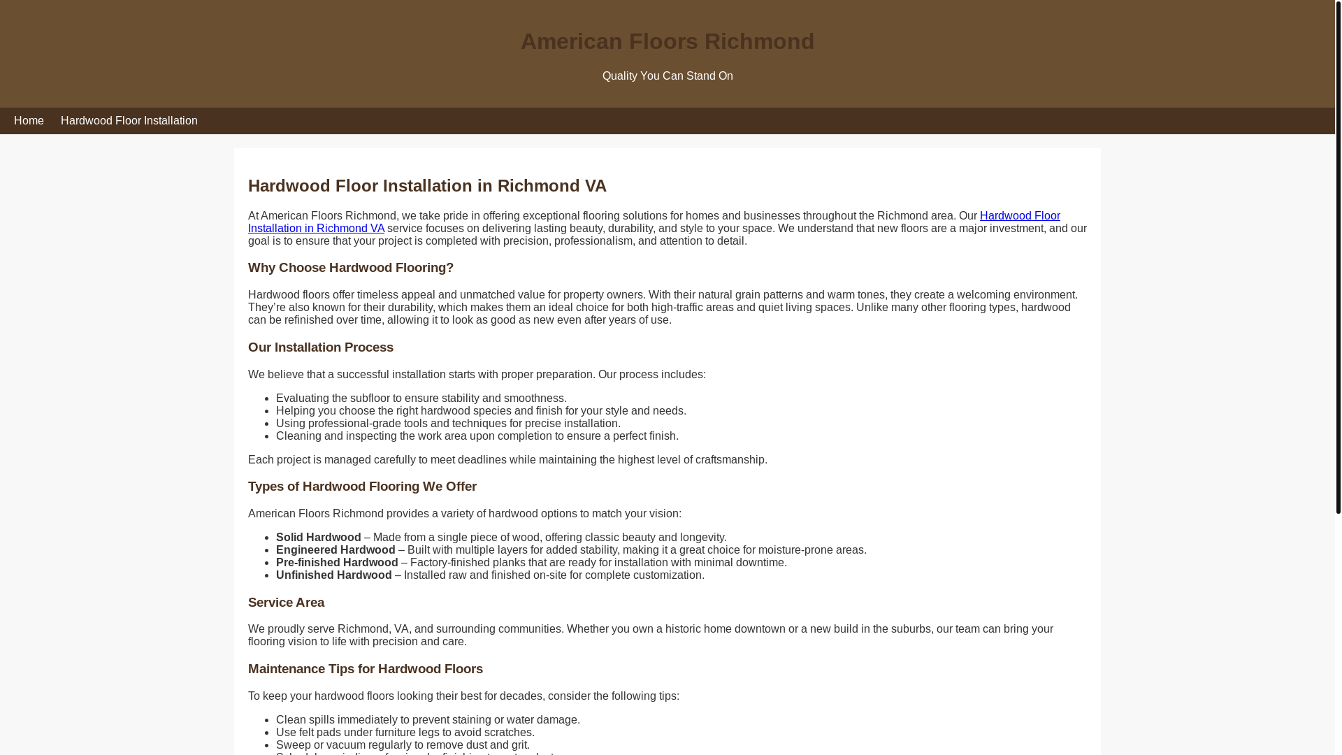 website screenshot of https://richmond-va-hardwood-installation-services.pages.dev/
