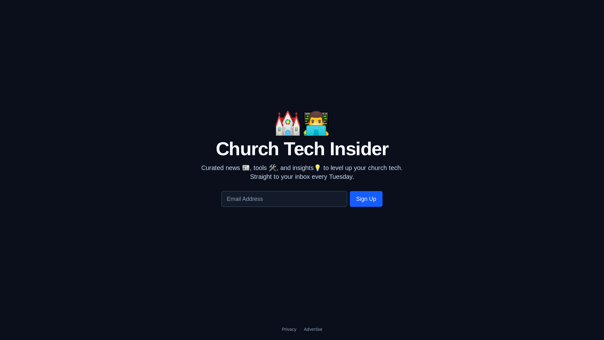 website screenshot of https://church-tech-insider-lander.pages.dev/