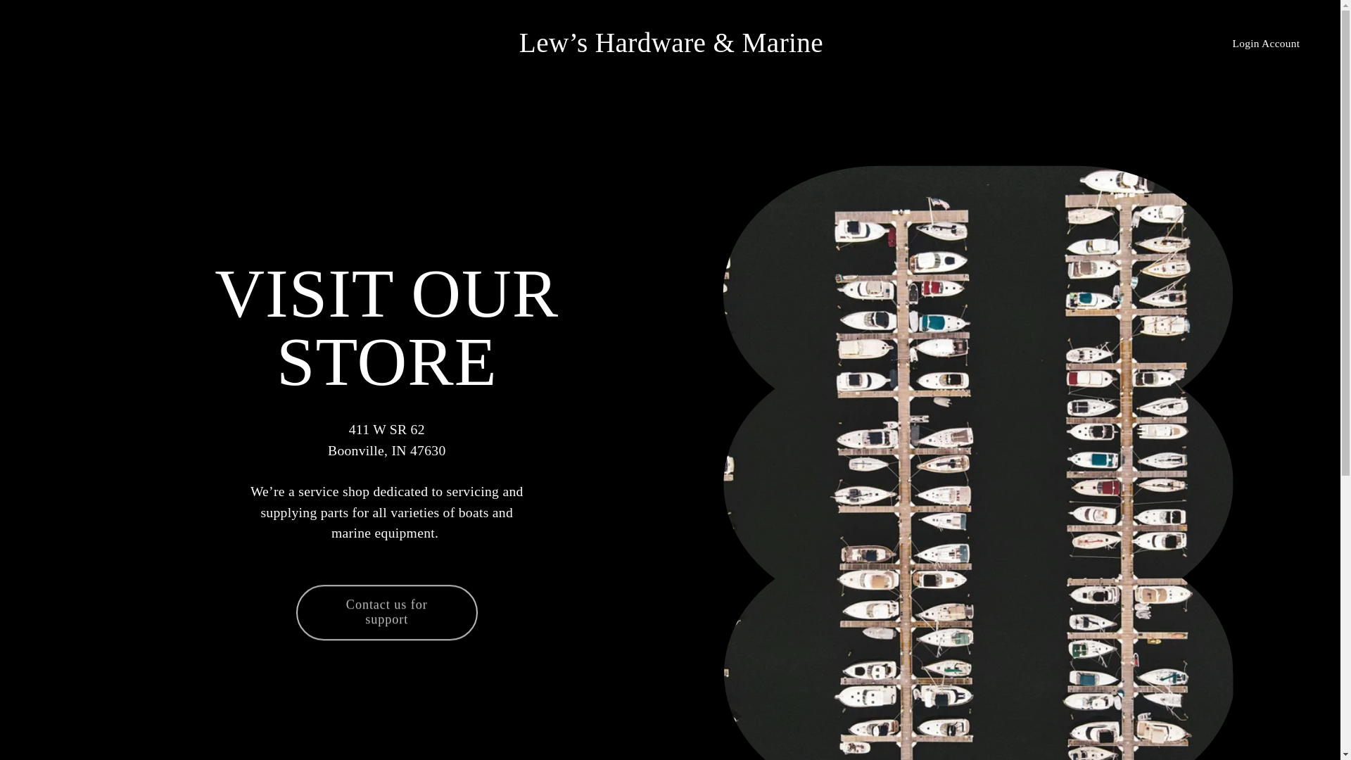 website screenshot of https://lewshardwaremarine.com/