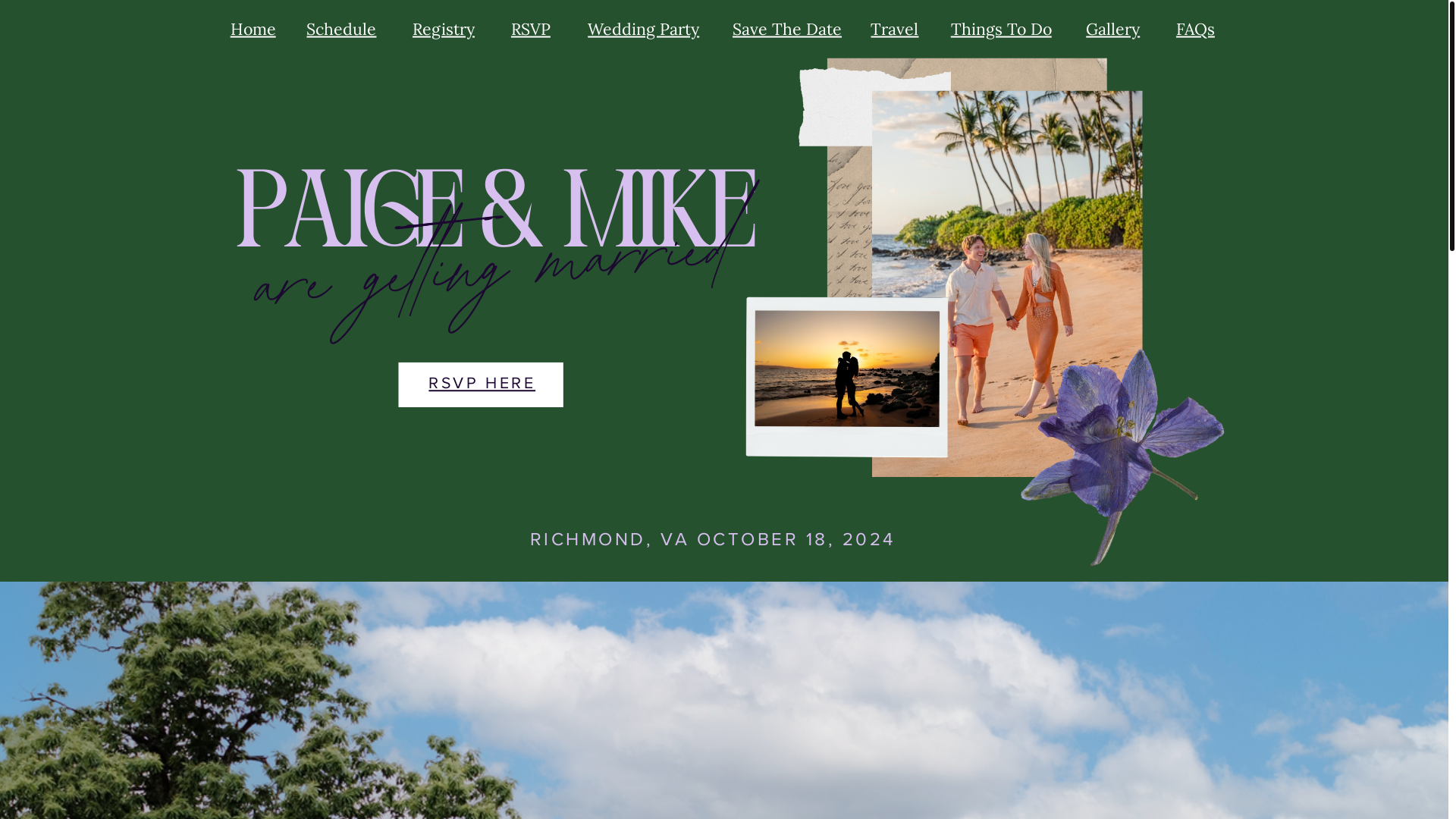 website screenshot of https://paigecooperandmichaelginder.com/