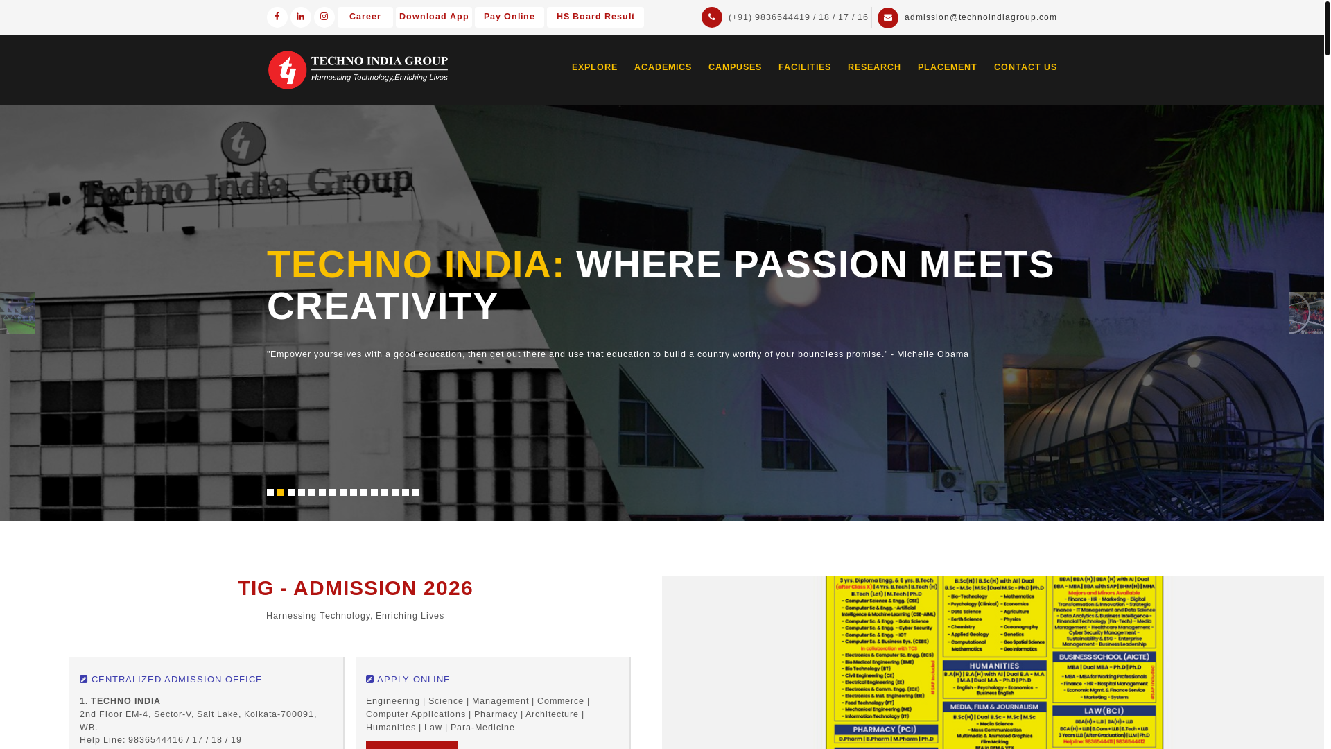 website screenshot of https://technoindiagroup.com