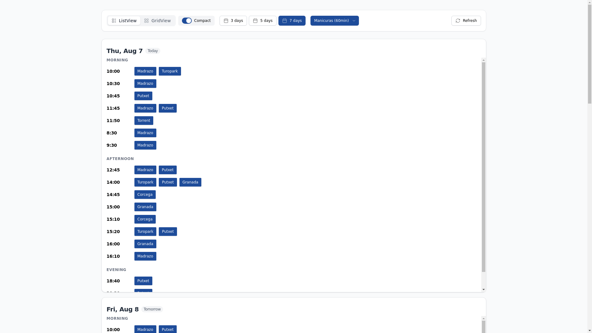 website screenshot of https://arpias-availability.pages.dev/
