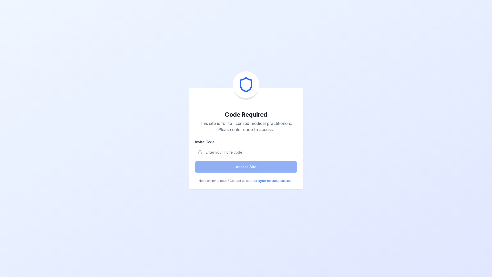 website screenshot of https://corebioceuticals.com/