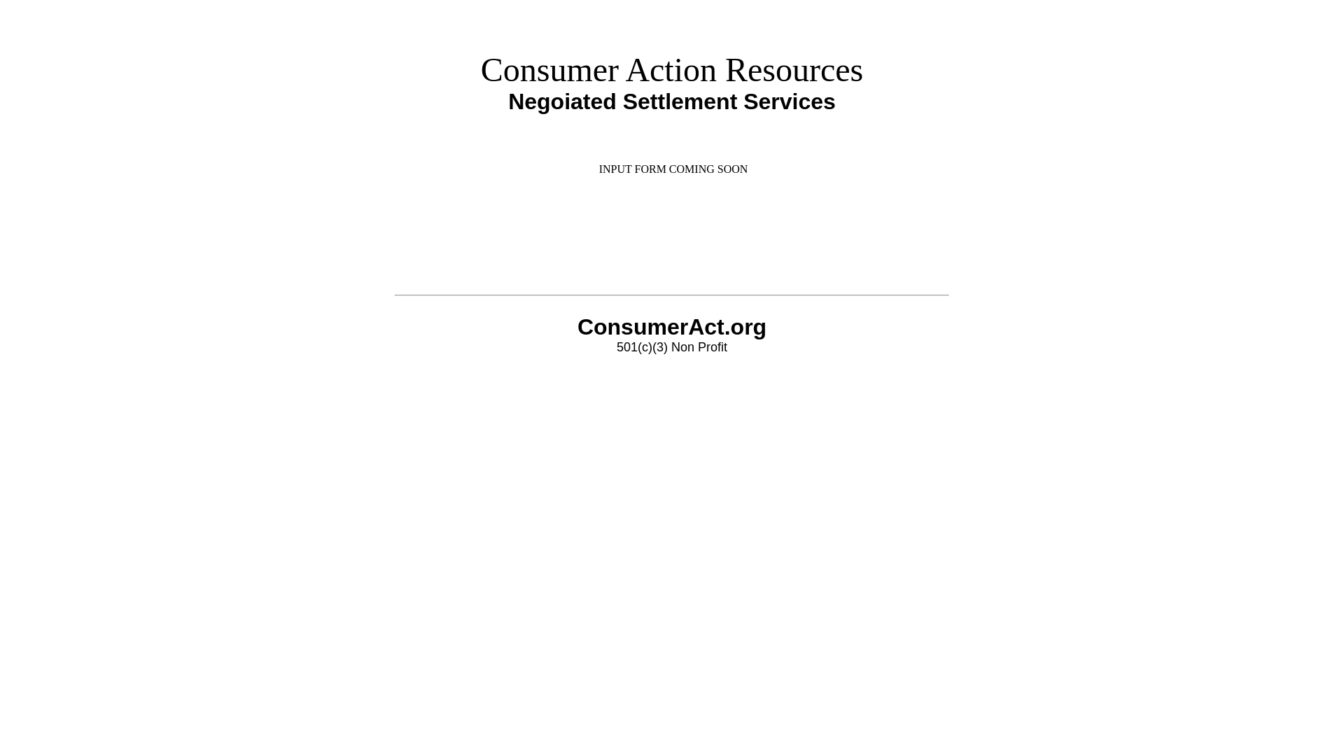 website screenshot of https://consumeract.org/
